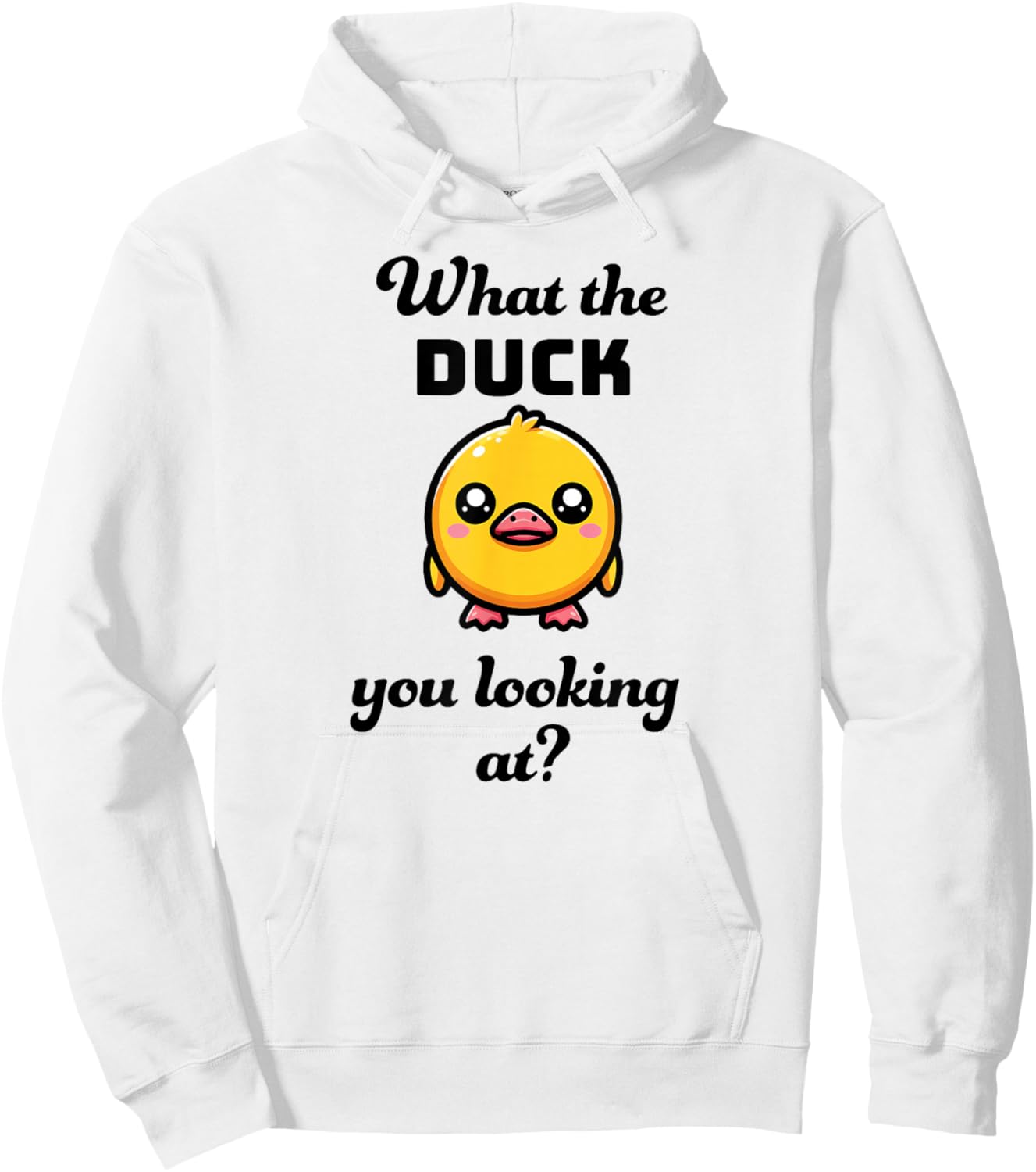 What the DUCK you looking at? Funny kawaii duck Hoodie - Hoodie | White