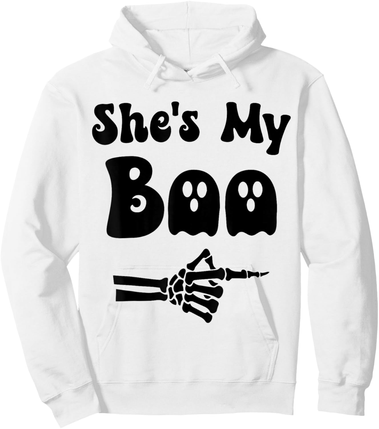 She's My Boo Matching Halloween Pajama Couples He's My Boo Hoodie - Hoodie | White