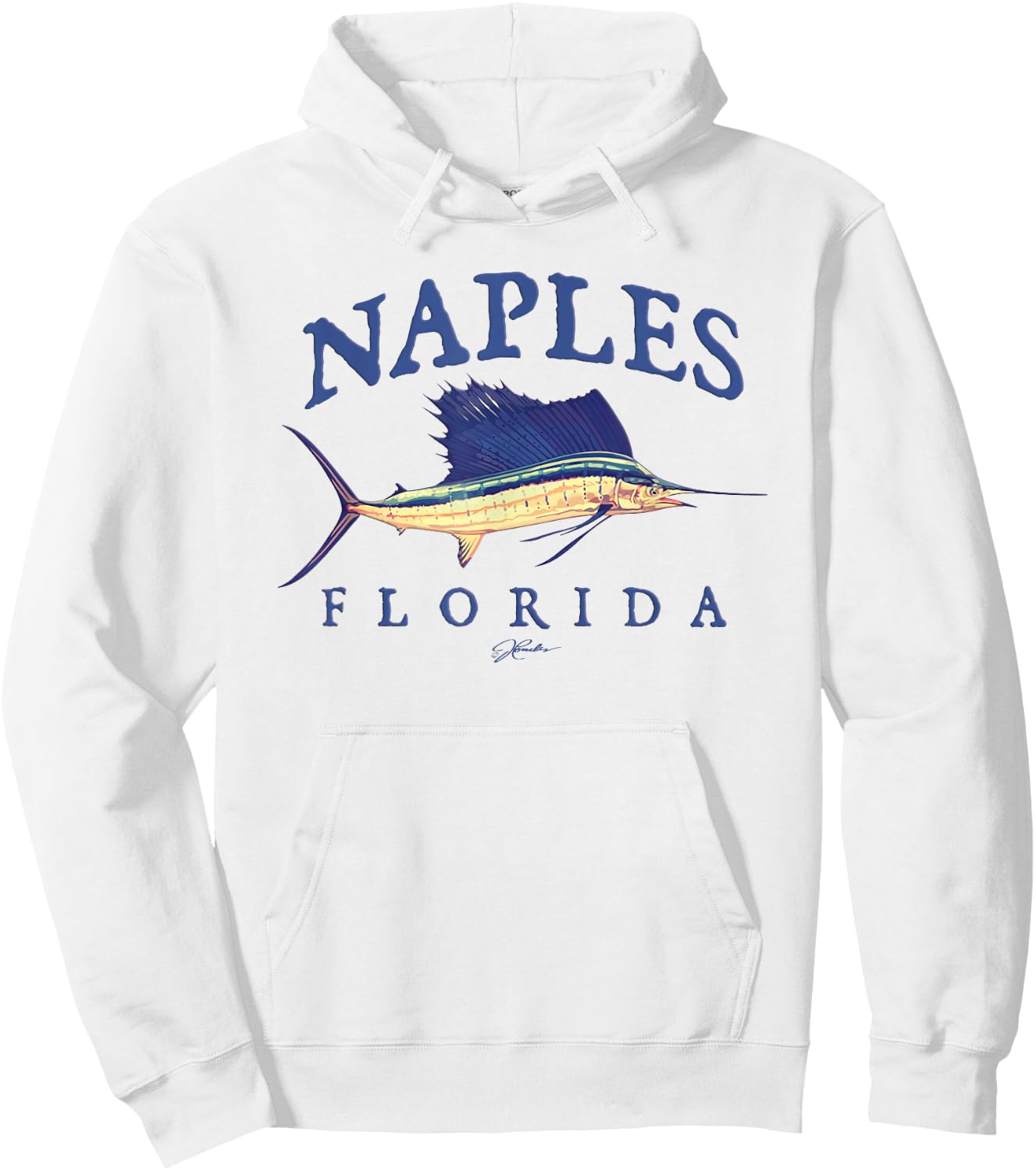 JCombs: Naples, FL, Vintage Sailfish Hoodie - Hoodie | White