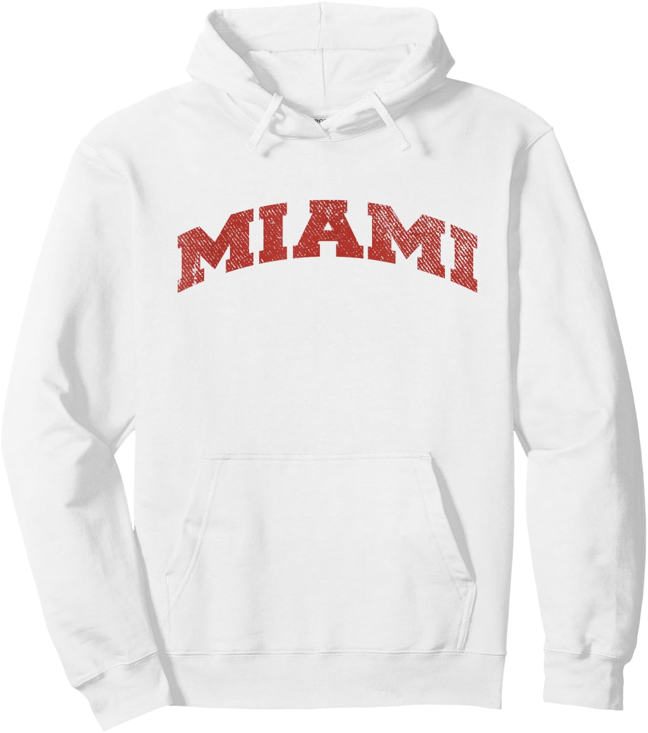 Miami Ohio Classic Athletic Sports Distressed Hoodie - Hoodie | White