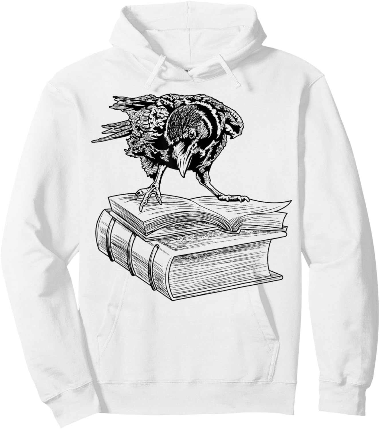 Raven Crow Book Aesthetic Dark Academia Bookworm Hoodie - Hoodie | White