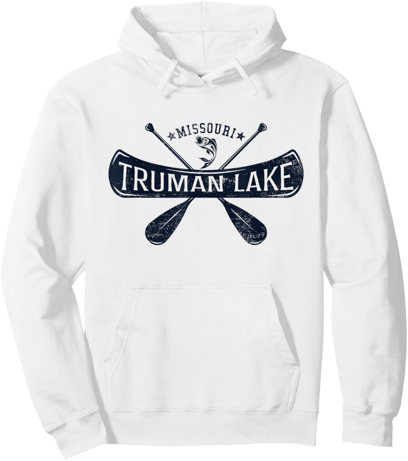 Truman Lake Missouri Vintage Distressed Hoodie - Hoodie | White