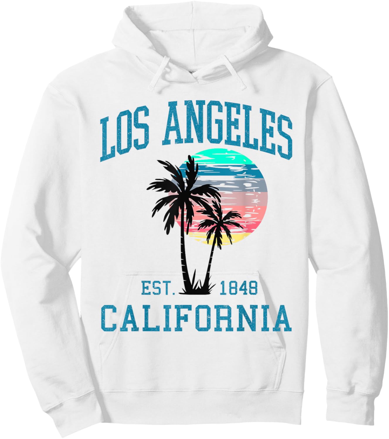 Los Angeles California LA Summer Vacation Beach Palm Trees Men Women Kids Hoodie - Hoodie | White