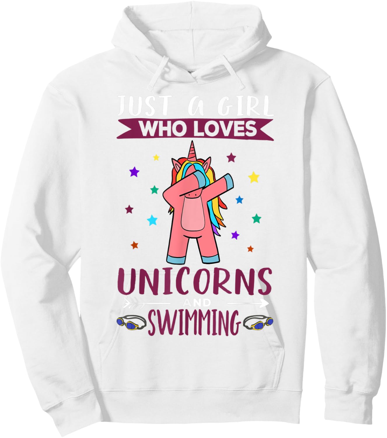 Just A Girl Who Loves Unicorns And Swimming Unicorn Hoodie - Hoodie | White