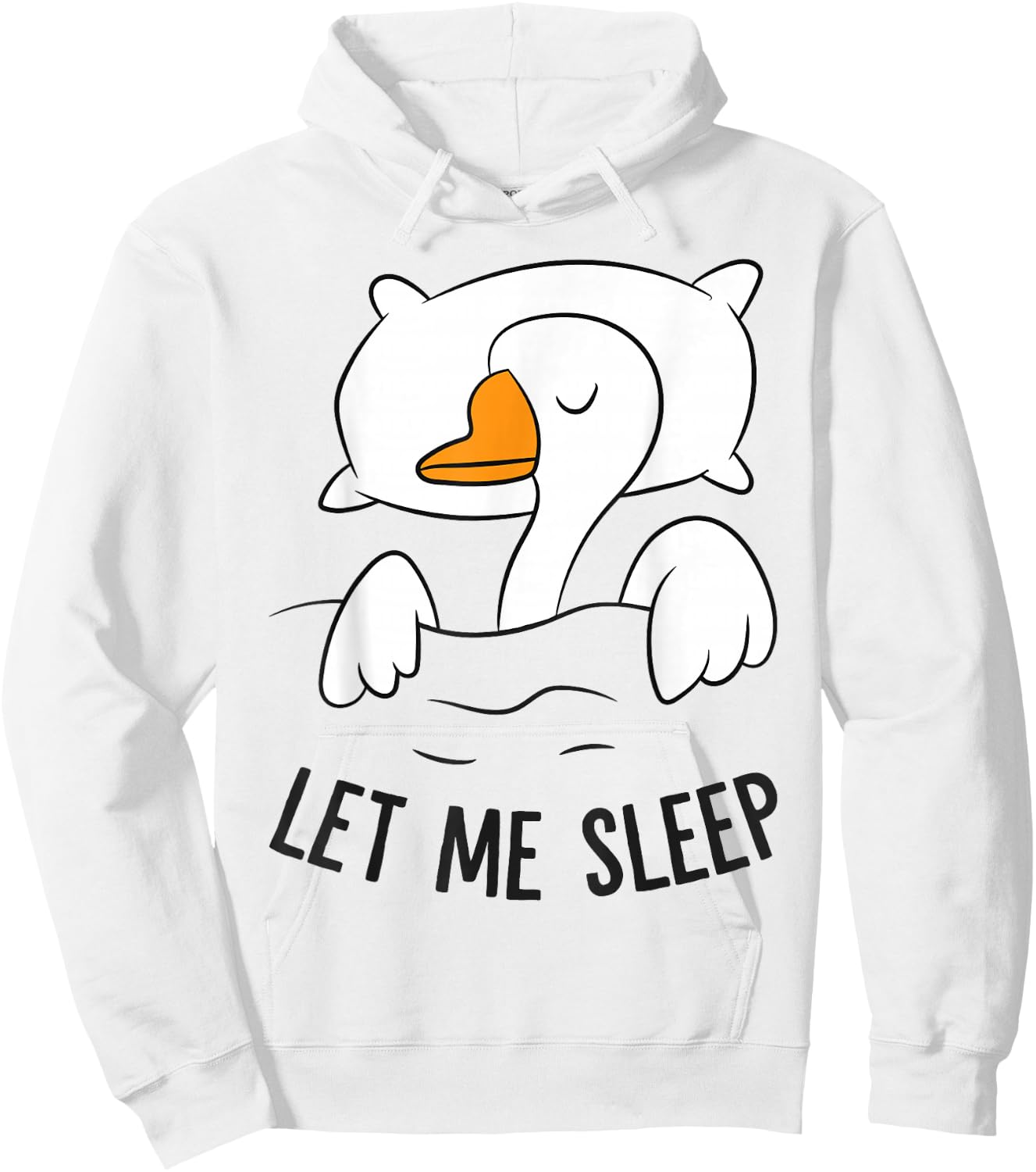 Tired Goose Let Me Sleep Funny Goose Pajama Hoodie - Hoodie | White