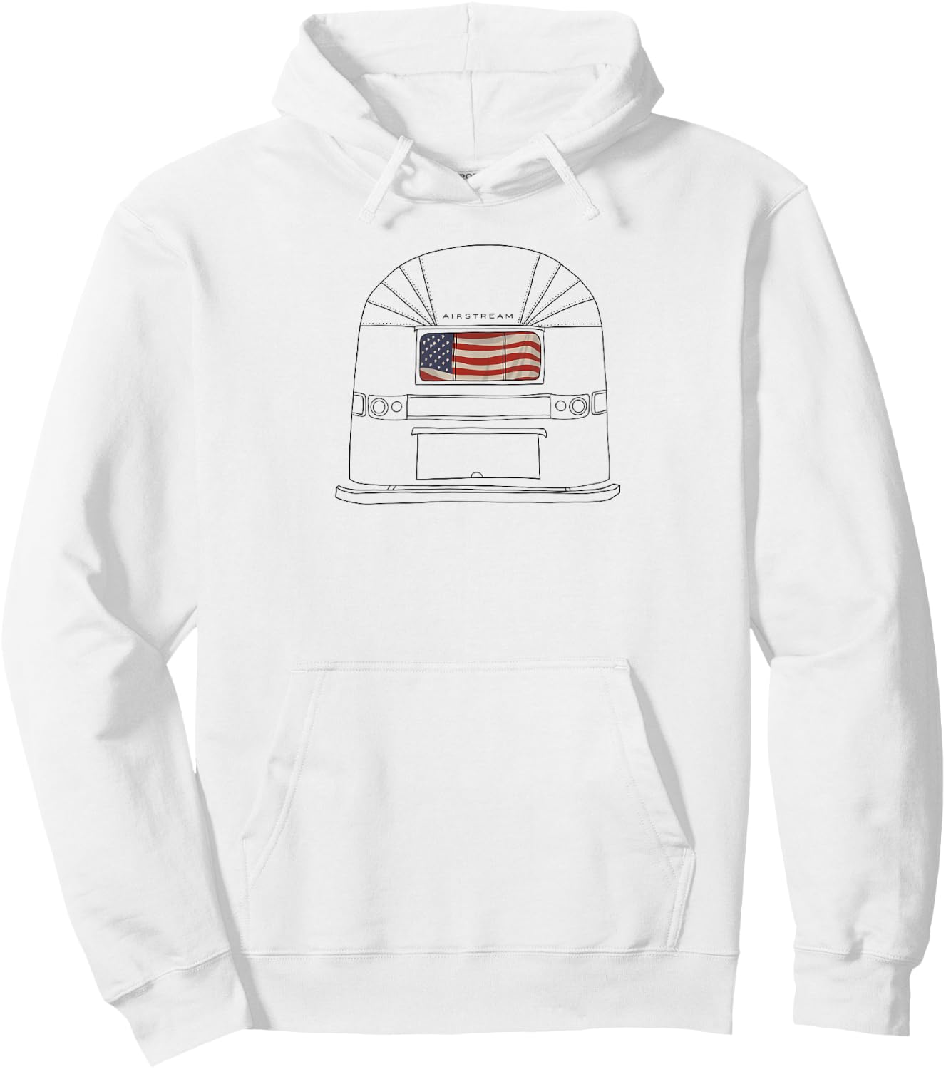 Retro 60s Airstream USA Patriotic Flag Wanderlust Hoodie - Hoodie | White