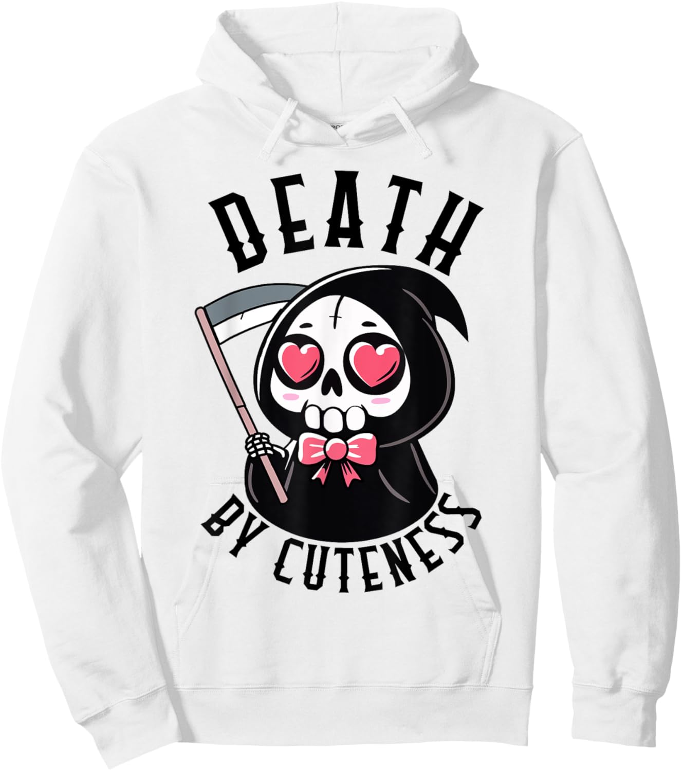 Death by Cuteness Grim Reaper Creepy Cute Pastel Goth Hoodie - Hoodie | White