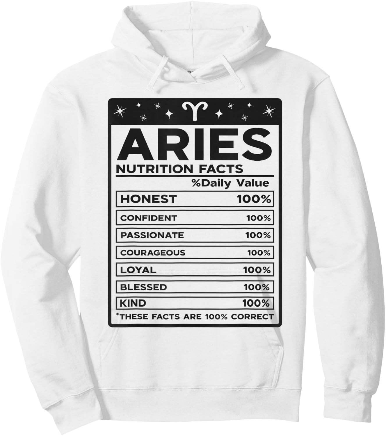 Aries Nutritional Style Zodiac Design, Aries Hoodie - Hoodie | White