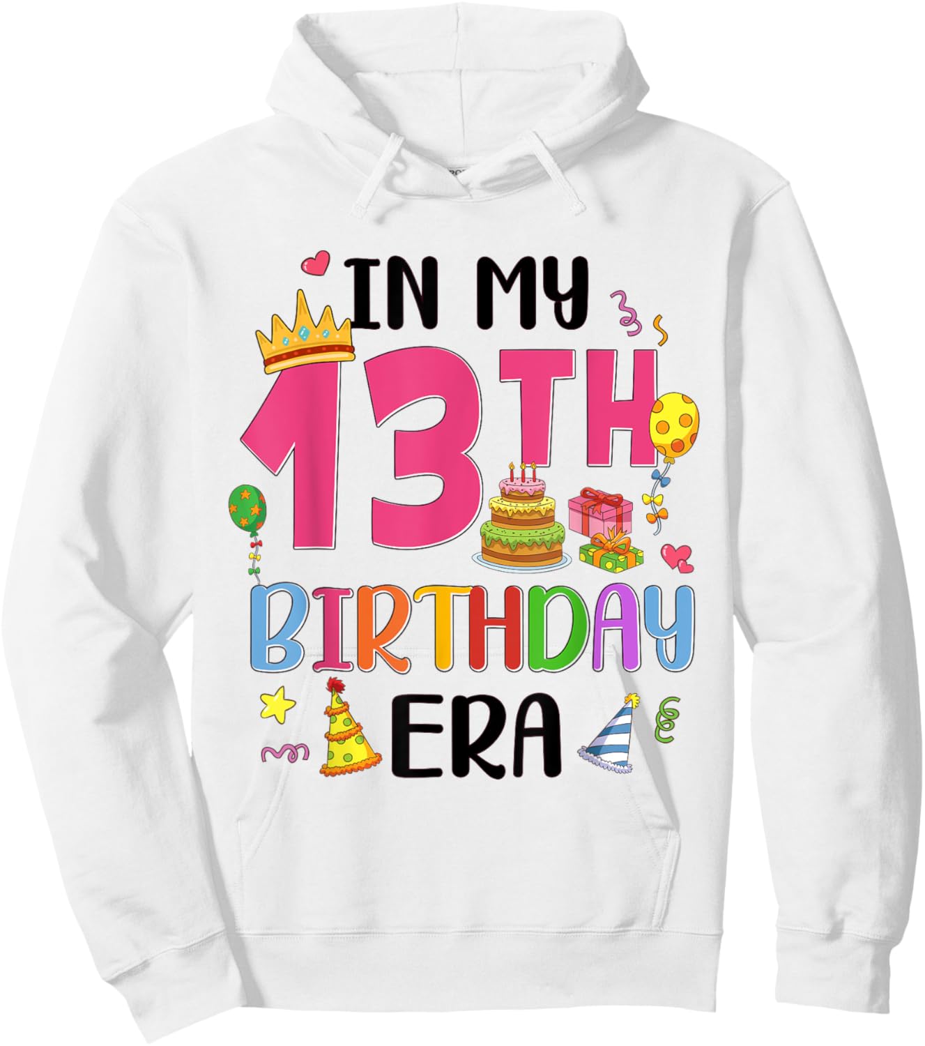 13 Years Girl Official Teenager Birthday 13th Birthday Girls Hoodie - Hoodie | White