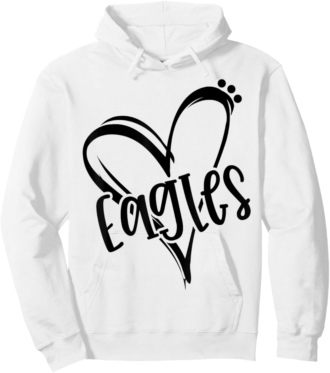 Eagles School Sports Fan Team Spirit Heart Hoodie - Hoodie | White