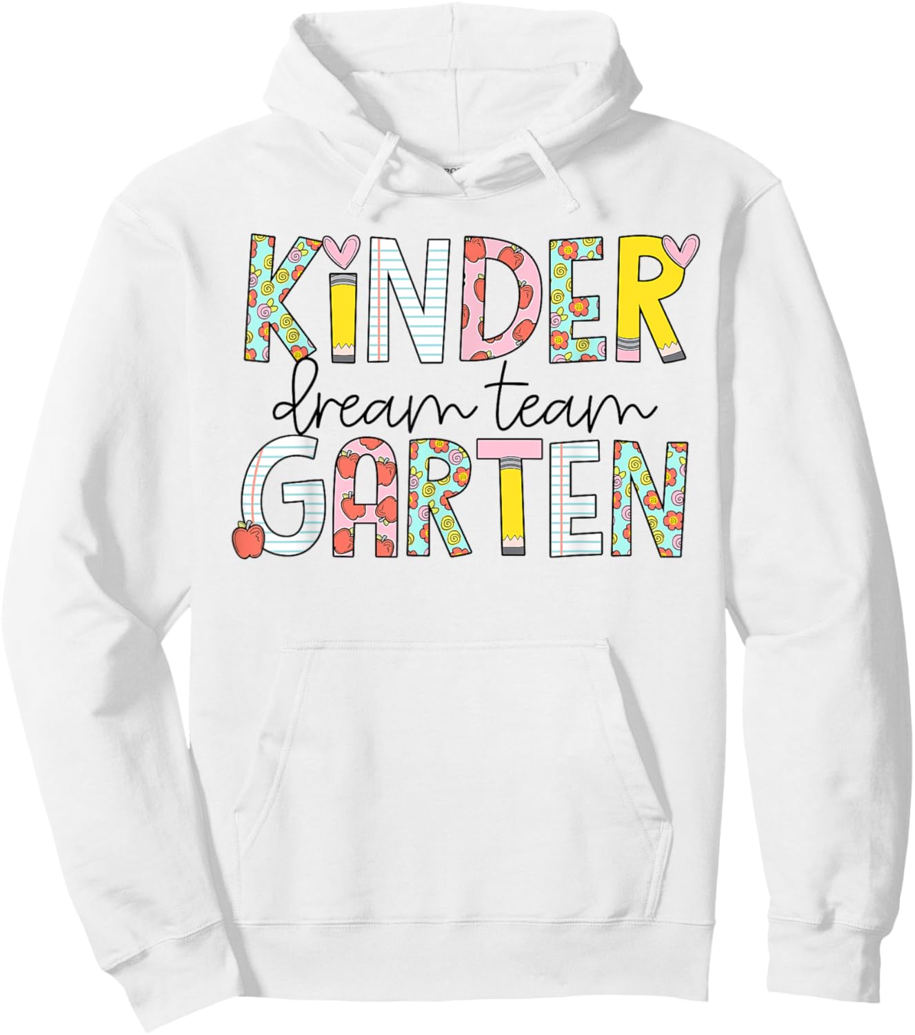 Retro Kindergarten Dream Team Groovy Teacher Back to School Hoodie - Hoodie | White