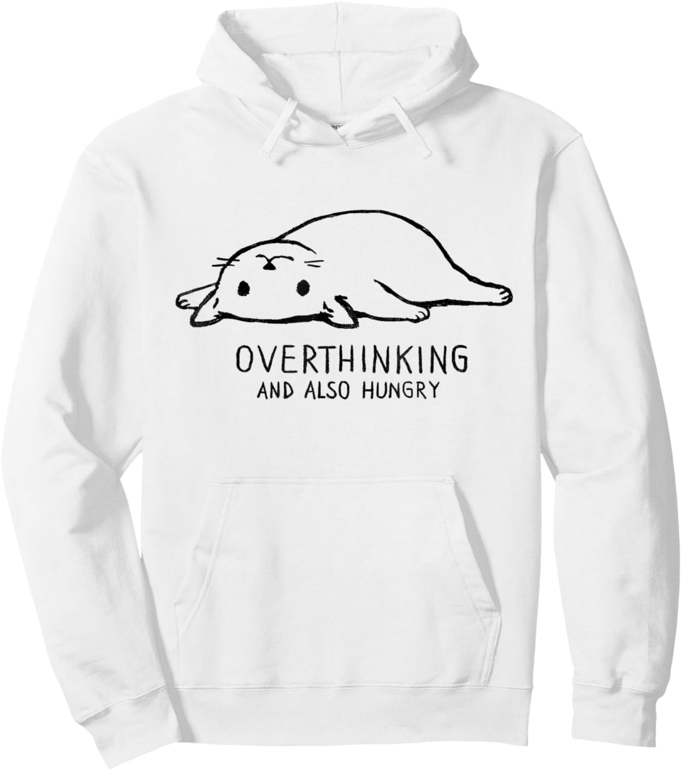 Threadless Fox Shiver Overthinking And Also Hungry Graphic Hoodie - Hoodie | White