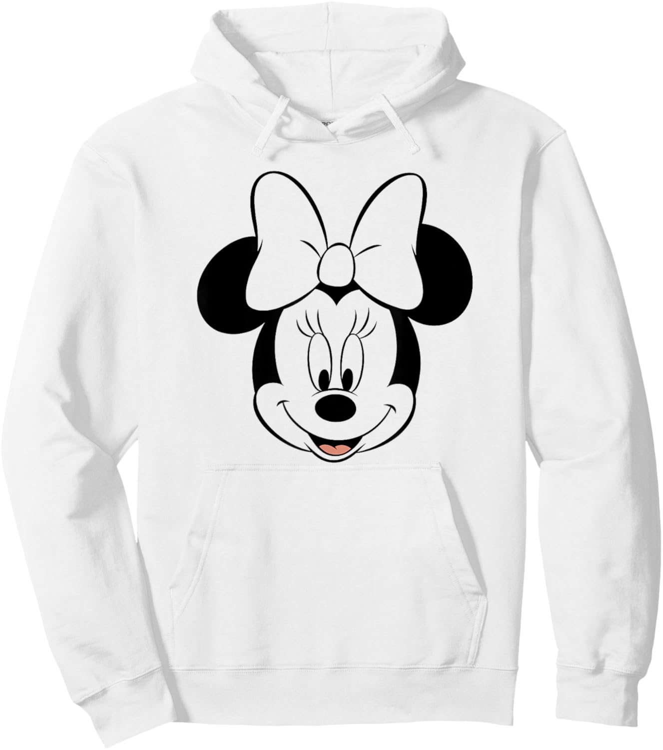 Disney Minnie Mouse Smiley Pretty Face Classic Logo Hoodie - Hoodie | White