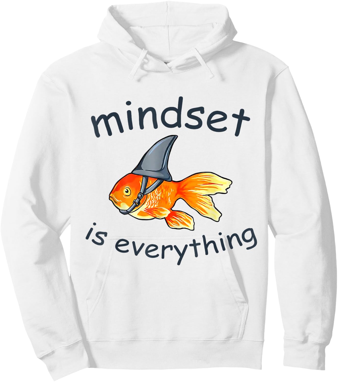 Everything Is Mindset Shark Fin Goldfish Vintage Hoodie - Hoodie | White
