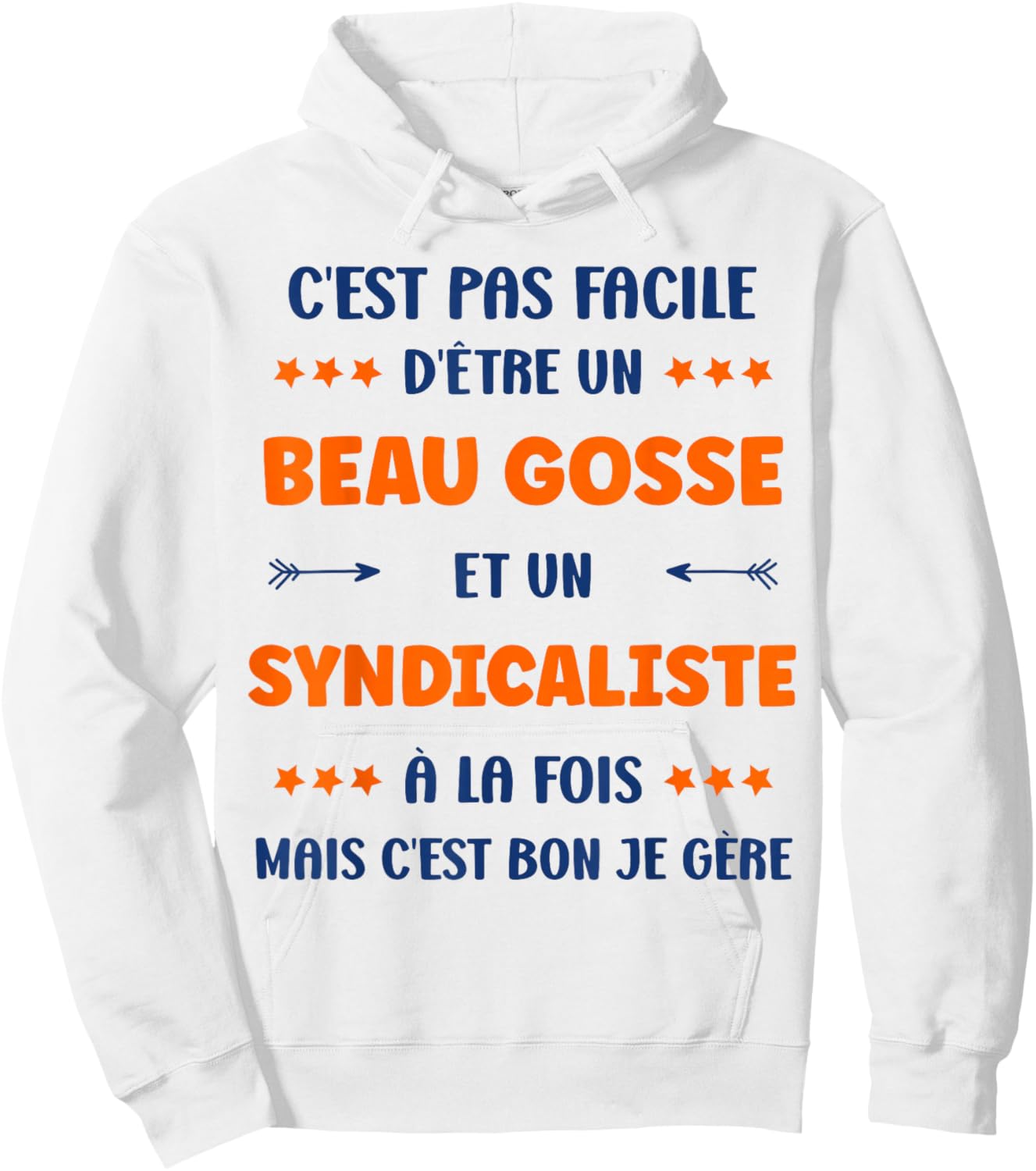 Departure super Syndicalist Humour Handsome Kid Syndicalist , white, S Hoodie - Hoodie | White