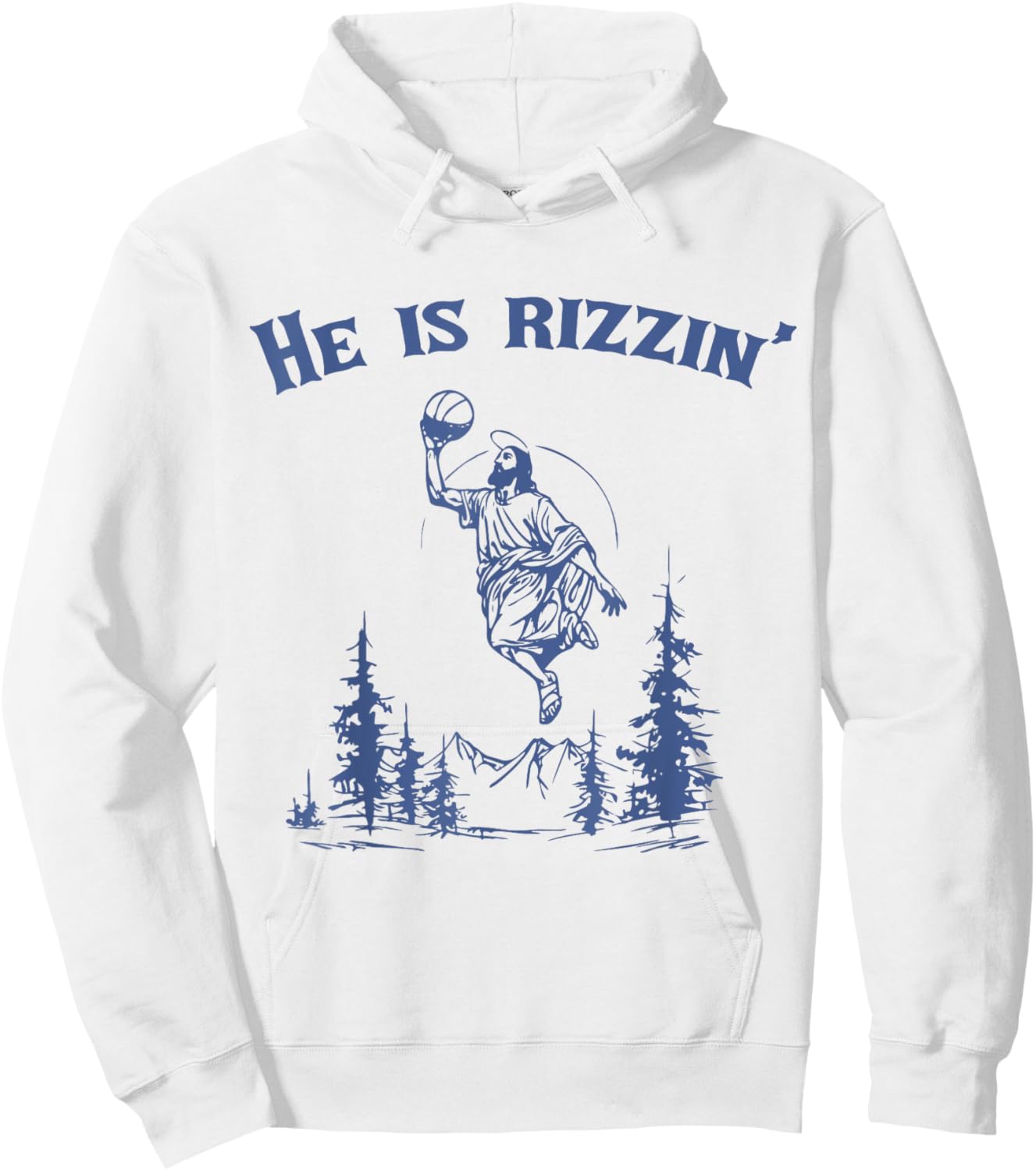 He Is Rizzin' Jesus Playing Basketball Hoodie - Hoodie | White