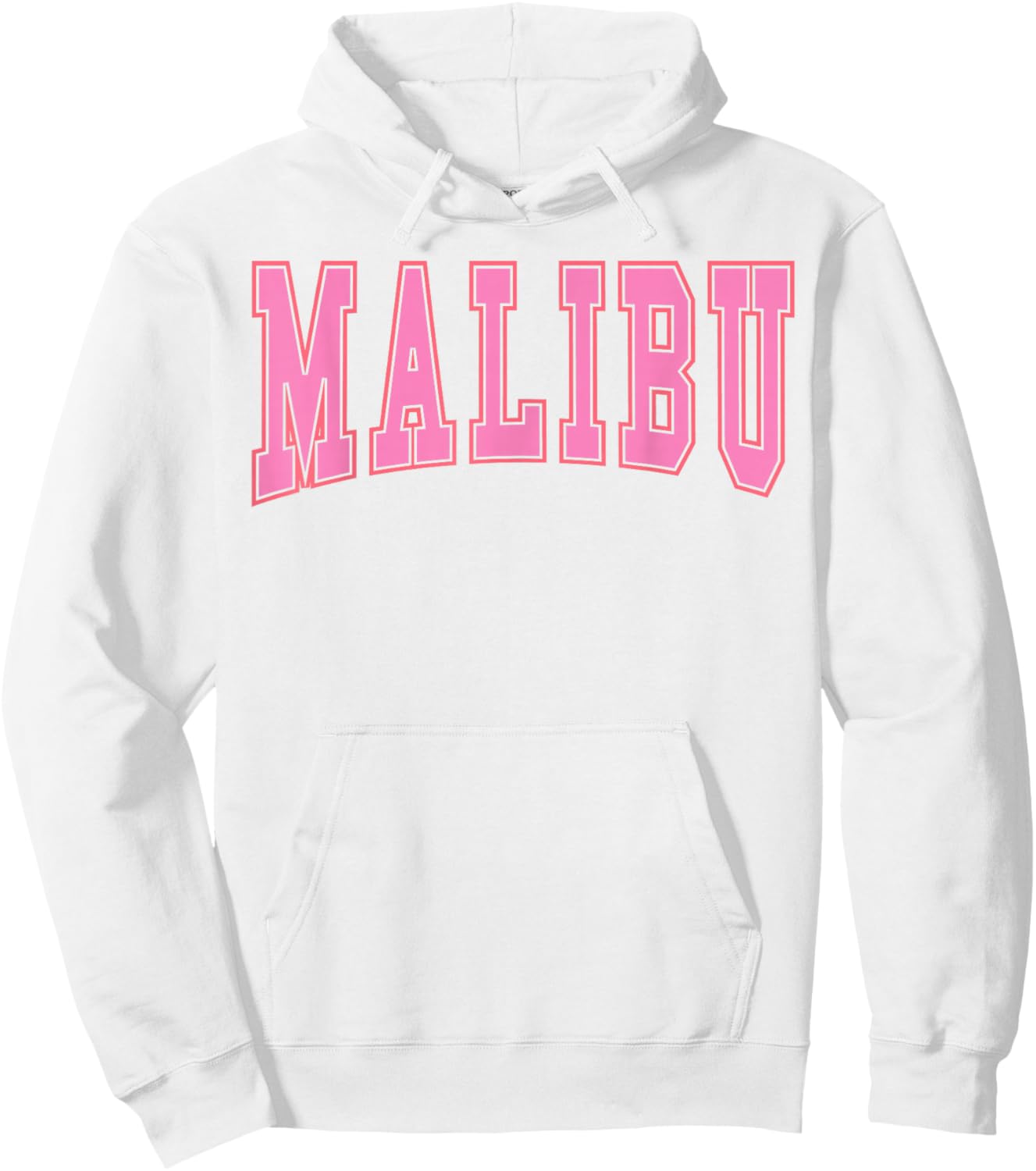 Preppy Varsity Pink Malibu California Teen Girls Hoodie - Hoodie | White