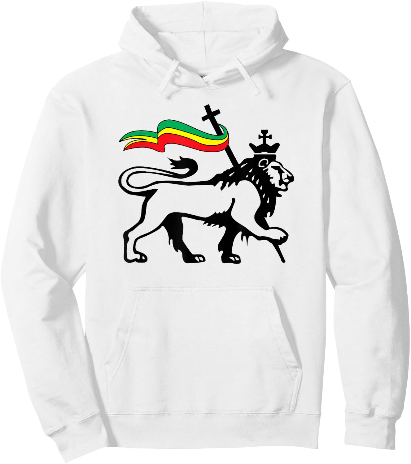 Rasta Lion of Judah Rastafarian Reggae Lion and Christian Hoodie - Hoodie | White