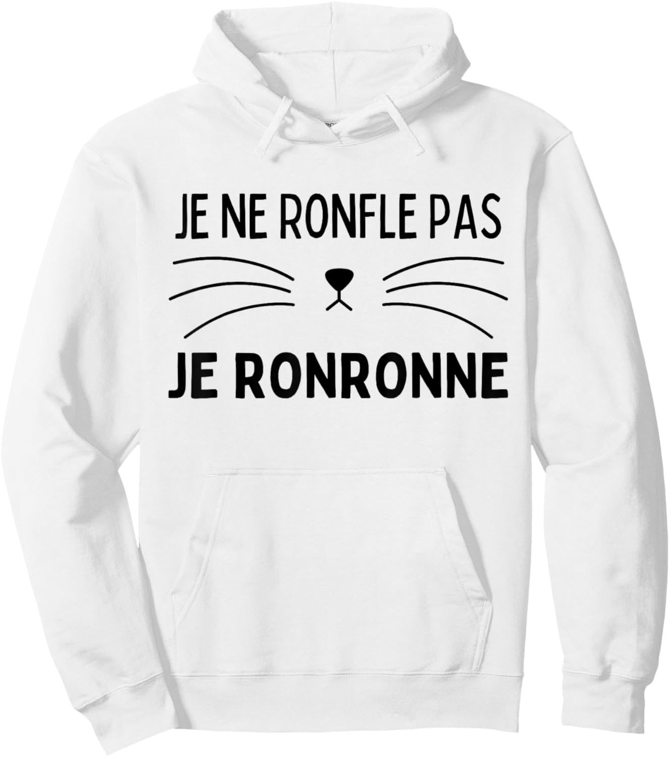 Je Ne Ronfle Pas Je Ronronne - Cat Nightshirt Pyjamas , white, S Hoodie - Hoodie | White