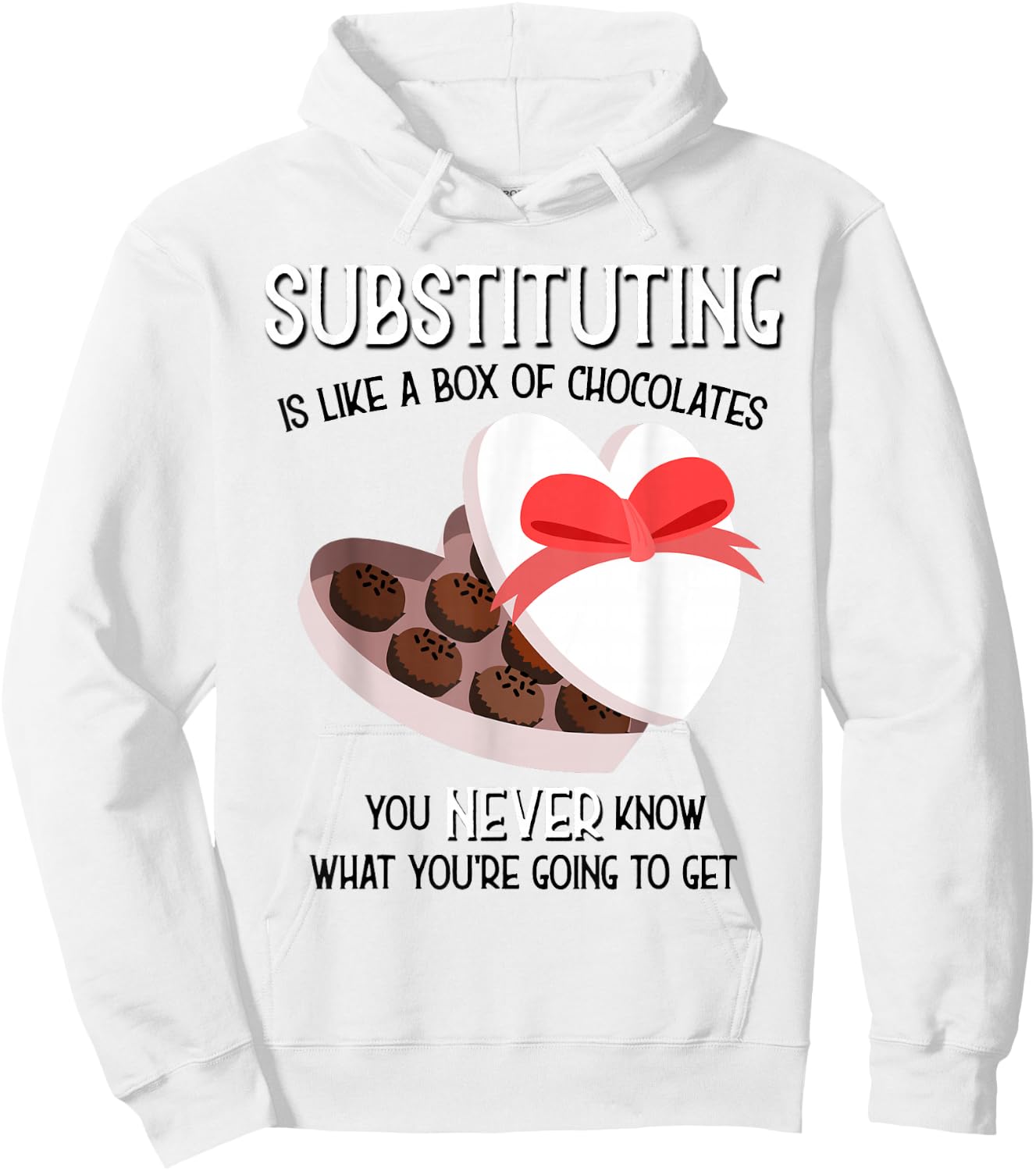 Substitute School Teacher T shirt Valentine s Day Gift Women Hoodie - Hoodie | White