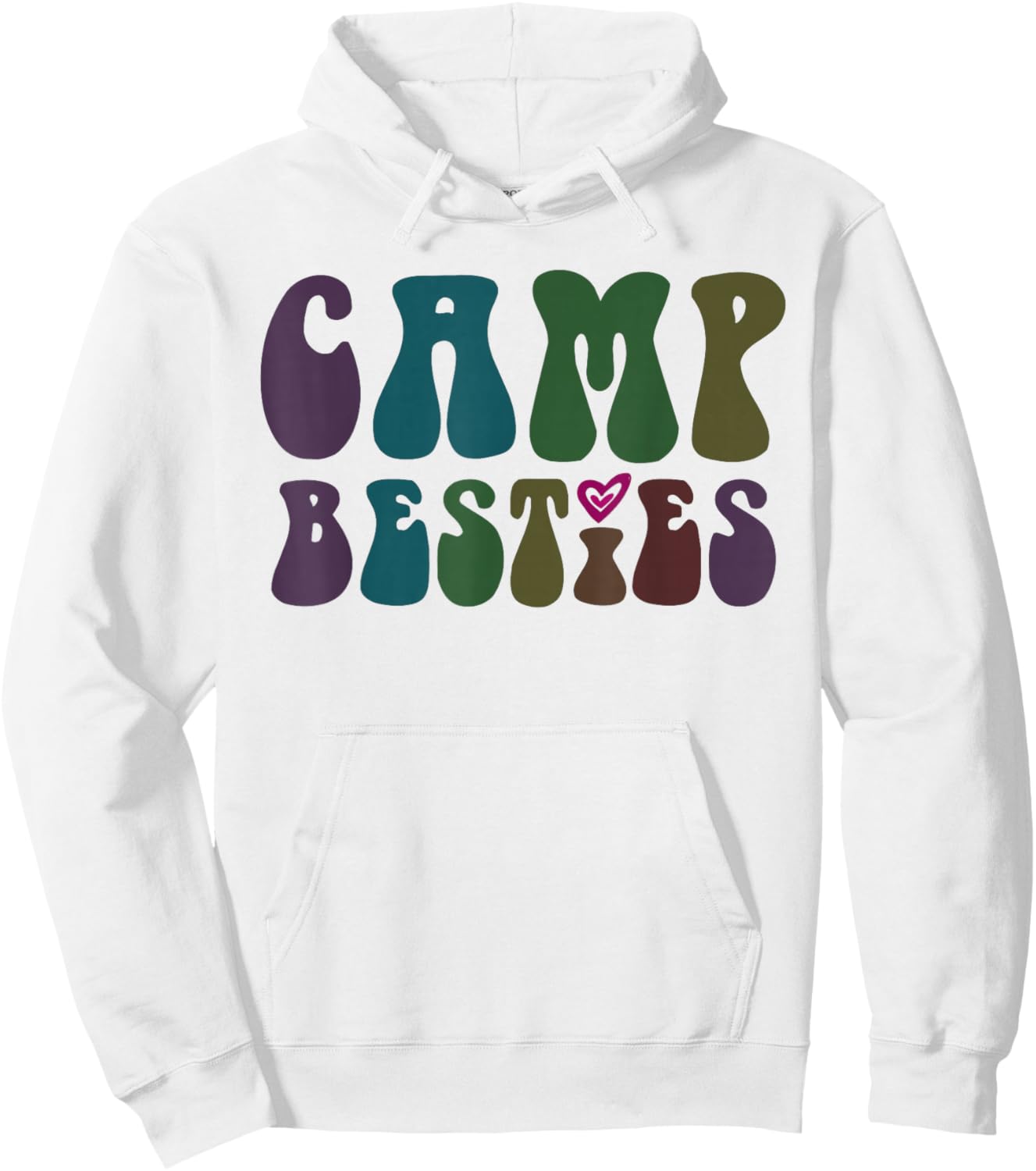 Groovy CAMP BESTIES BFF In-Tents Mode On Cruising Girls Hoodie - Hoodie | White
