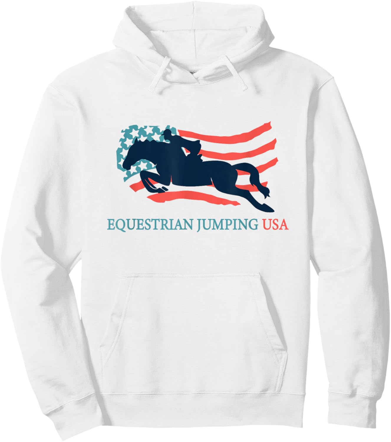 Horse Rider Equestrian Jumping USA Team Coach American Flag Hoodie - Hoodie | White