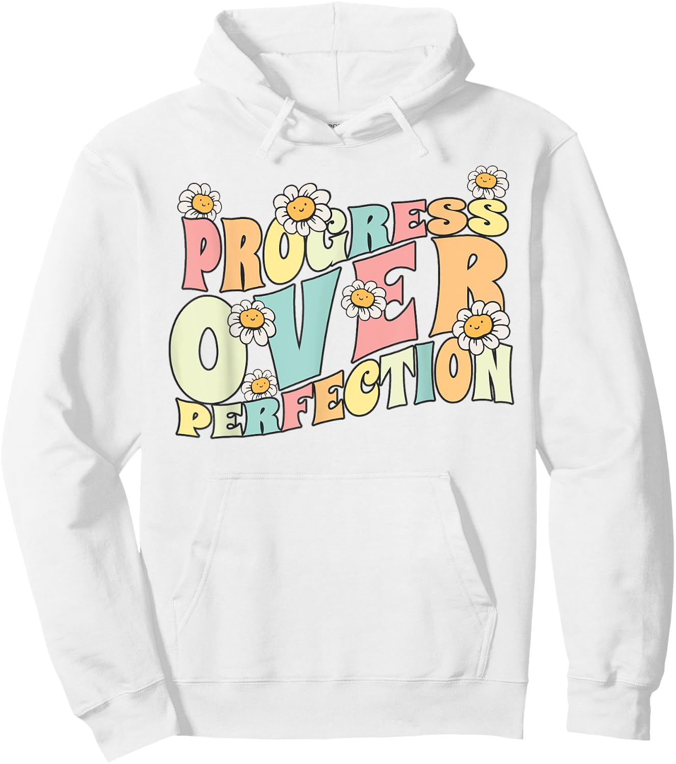 Progress Over Perfection Back to School Teacher and Kids Hoodie - Hoodie | White