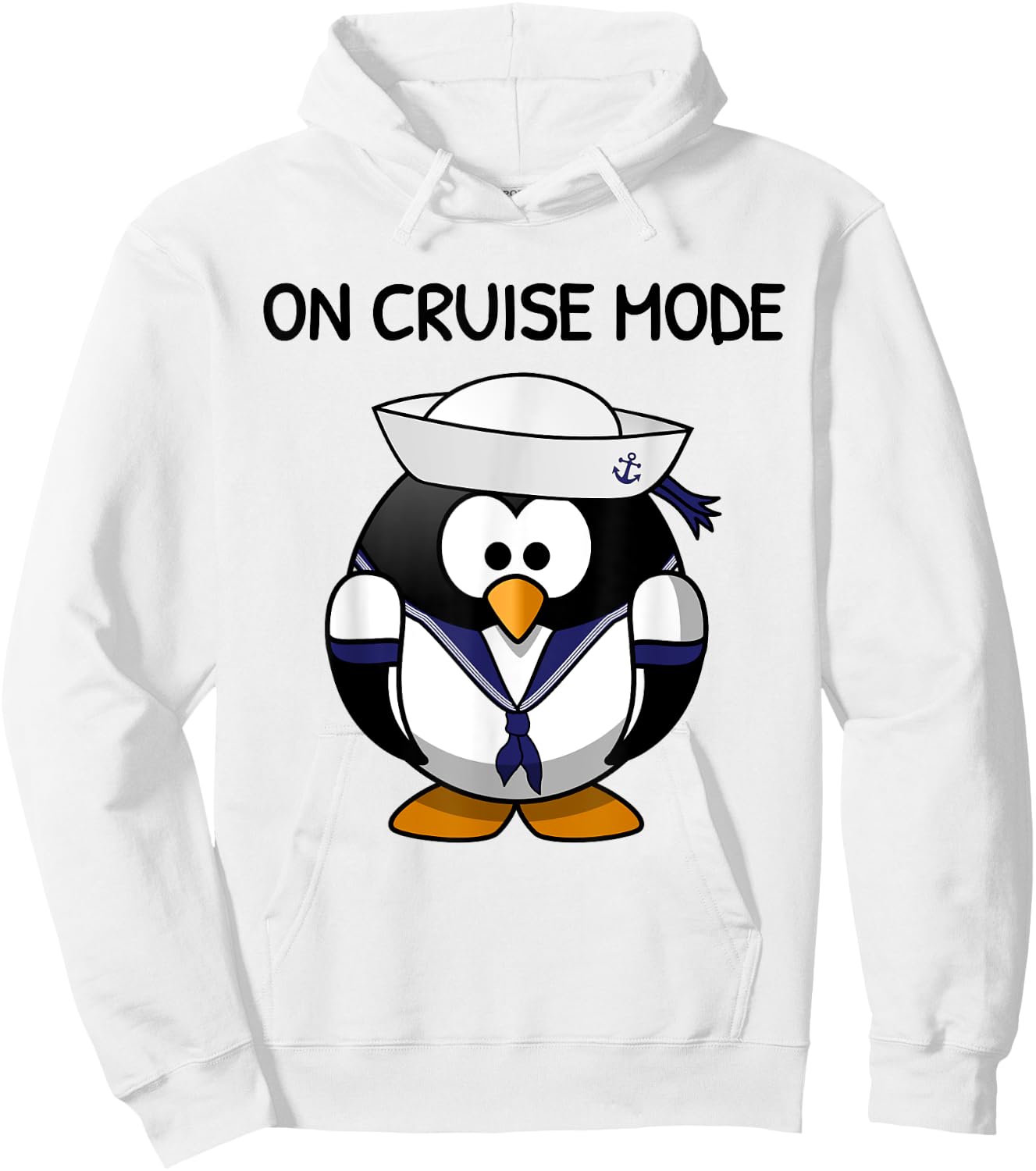 On Cruise Mode Cute Vacation Penguin Hoodie - Hoodie | White