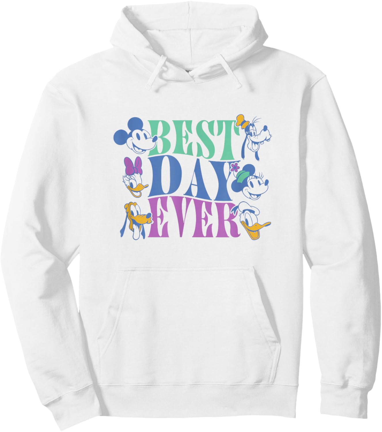 Disney Mickey and Friends Best Day Ever Vintage Hoodie - Hoodie | White