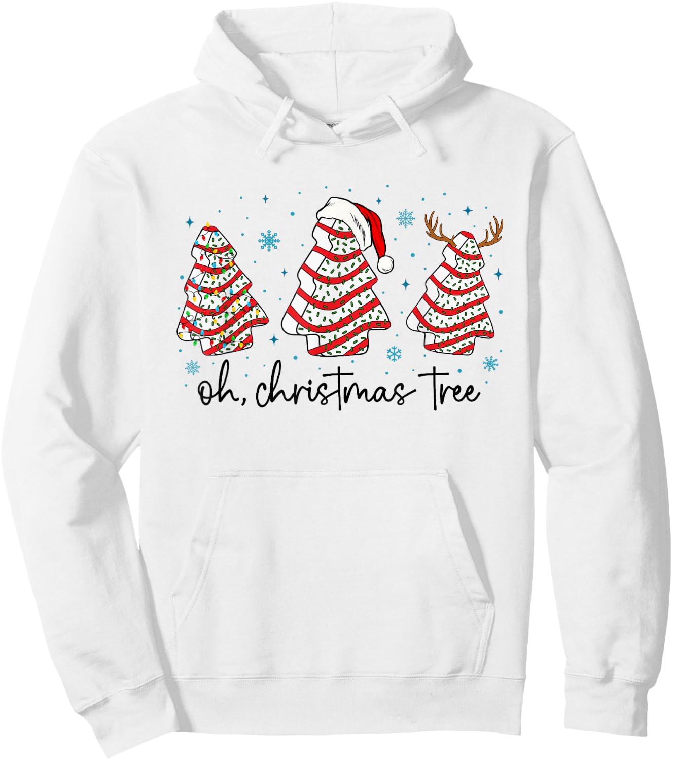 Oh Christmas Tree Cakes Debbie Becky Jen Cake Lovers Xmas Hoodie - Hoodie | White