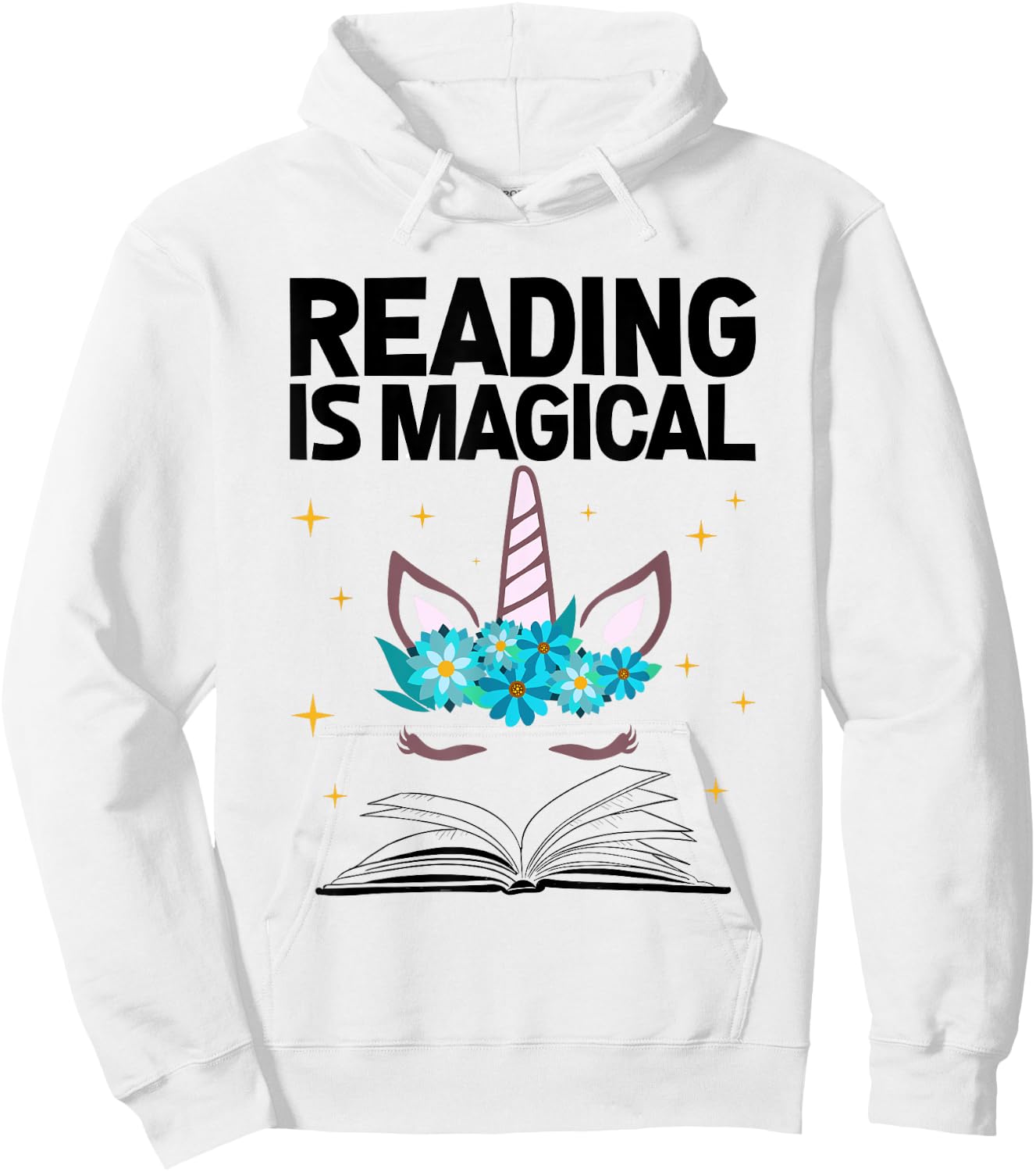 Reading Is Magical Unicorn Book Lover Shirts Gift Hoodie - Hoodie | White