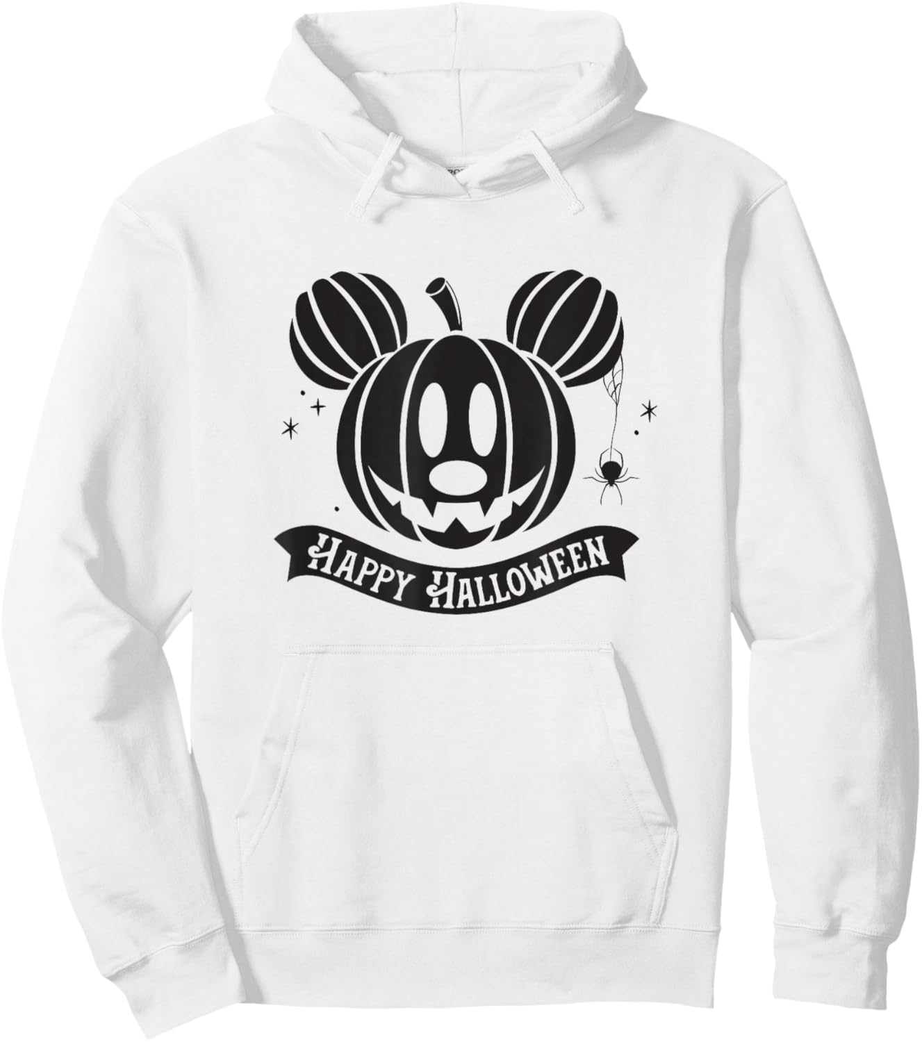 Disney Mickey and Friends Halloween Pumpkin Spooky Face Hoodie - Hoodie | White