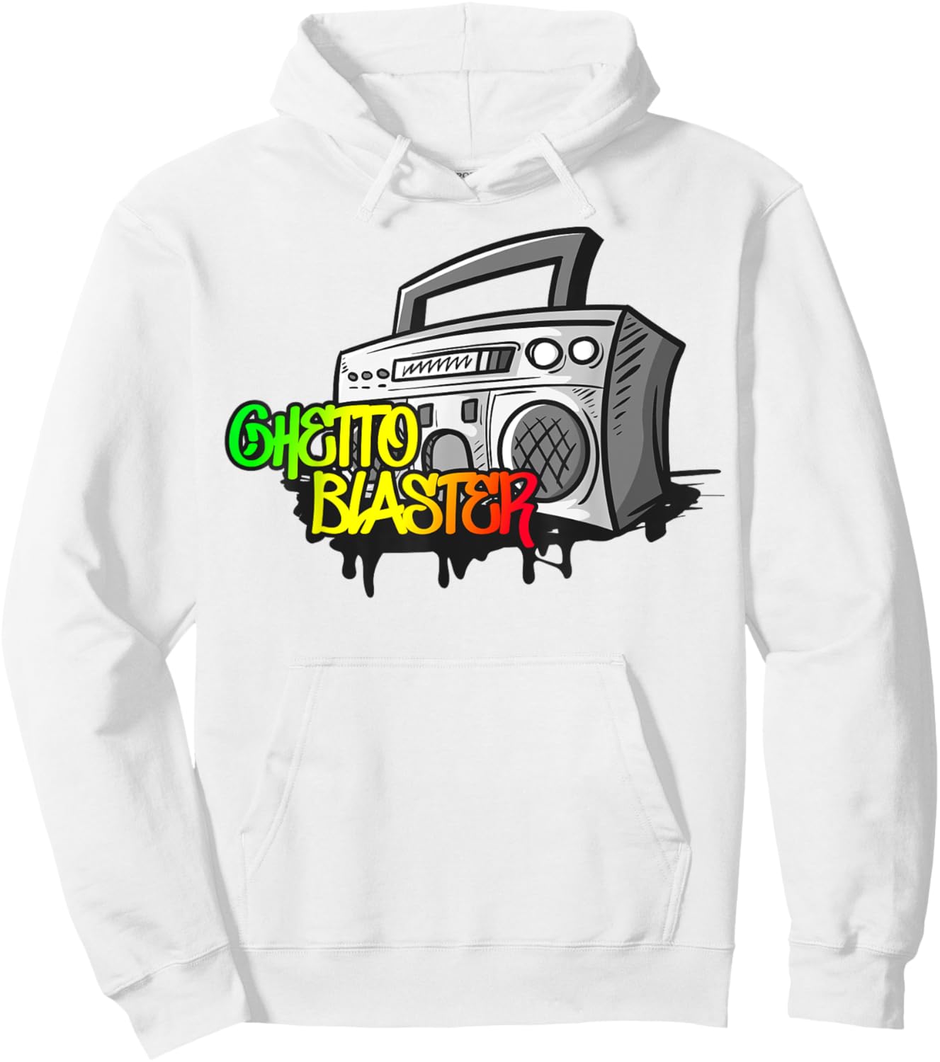 Ghetto Blaster Radio Boom Box Hip Hop Melanin Rap Radio Fun Hoodie - Hoodie | White