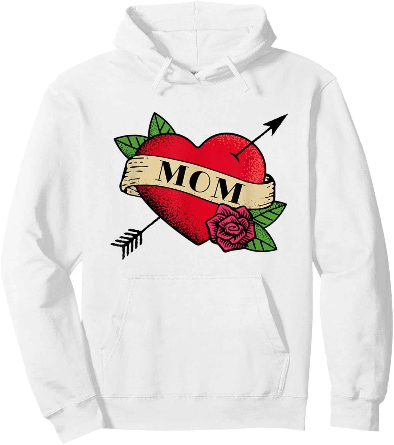 Heart Mom Tattoo Hoodie - Hoodie | White