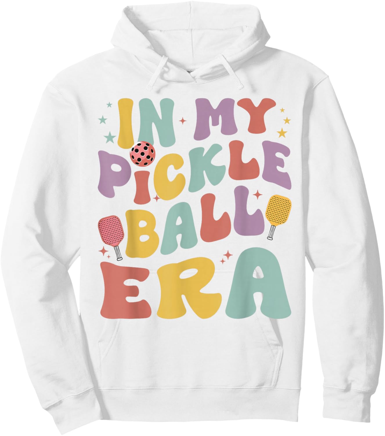 Retro In My Pickleball Era Funny Pickleball Player Women Hoodie - Hoodie | White