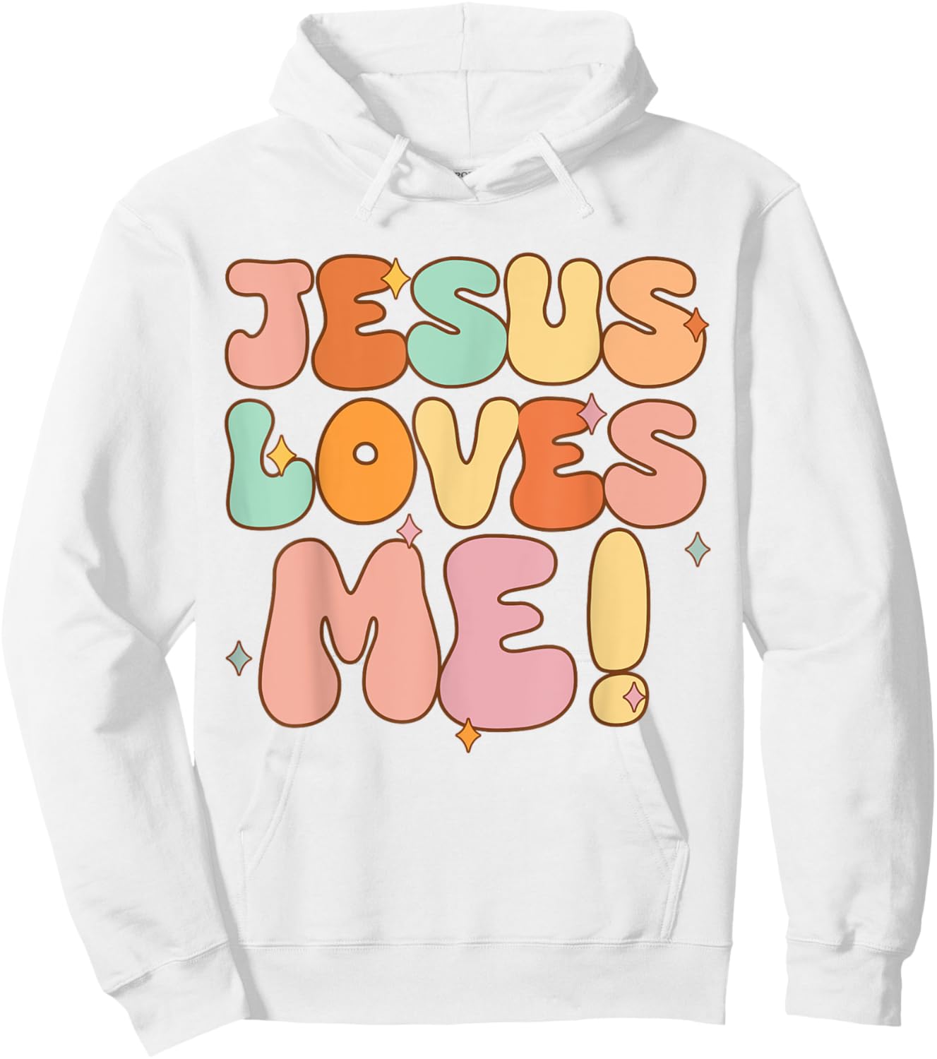 Boys Jesus Loves Me-Shirt Groovy Toddler Girl Kid Christian Hoodie - Hoodie | White