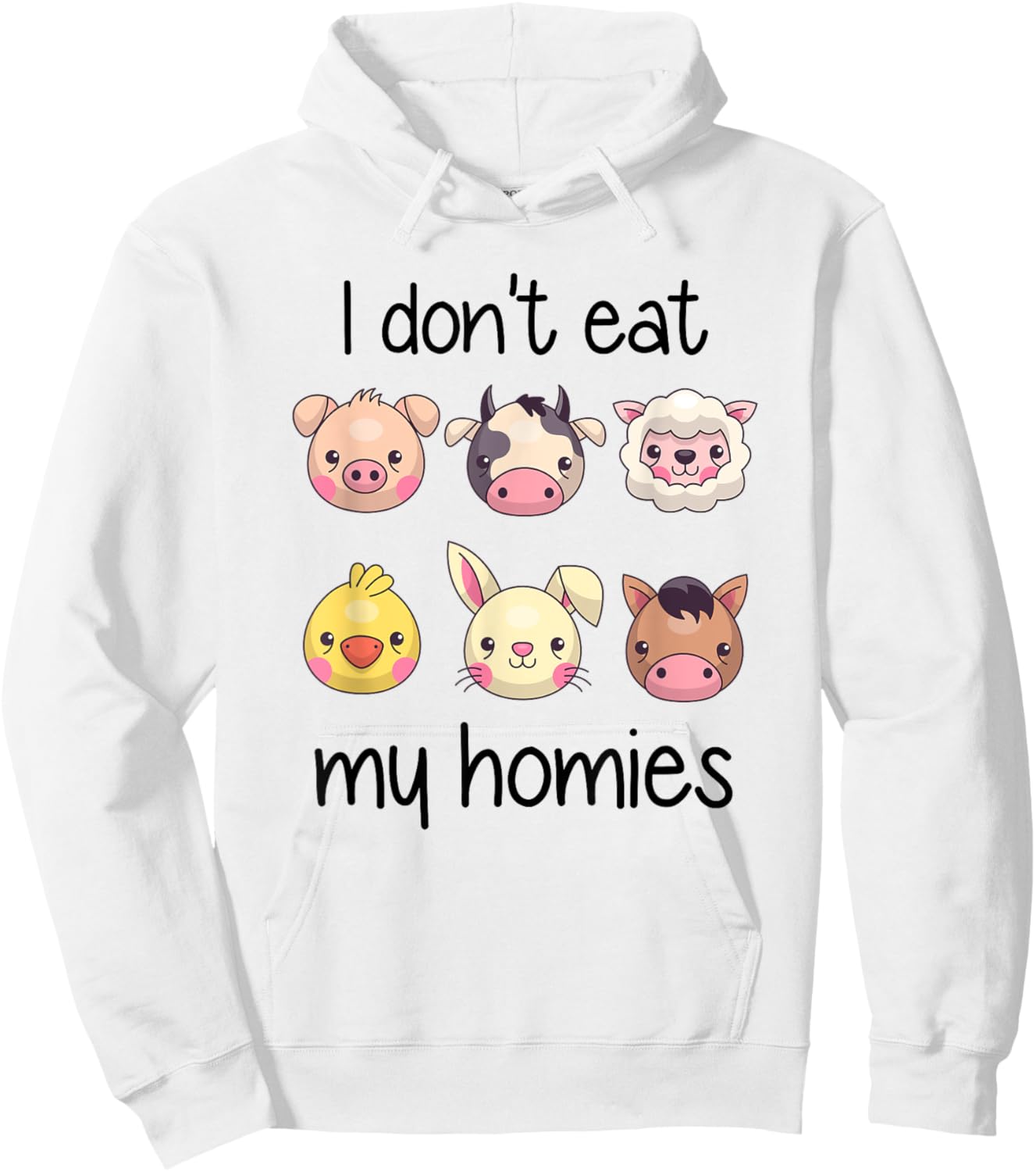 I Don't Eat My Homies Vegan Shirt Kids Toddler Boys Girls Hoodie - Hoodie | White
