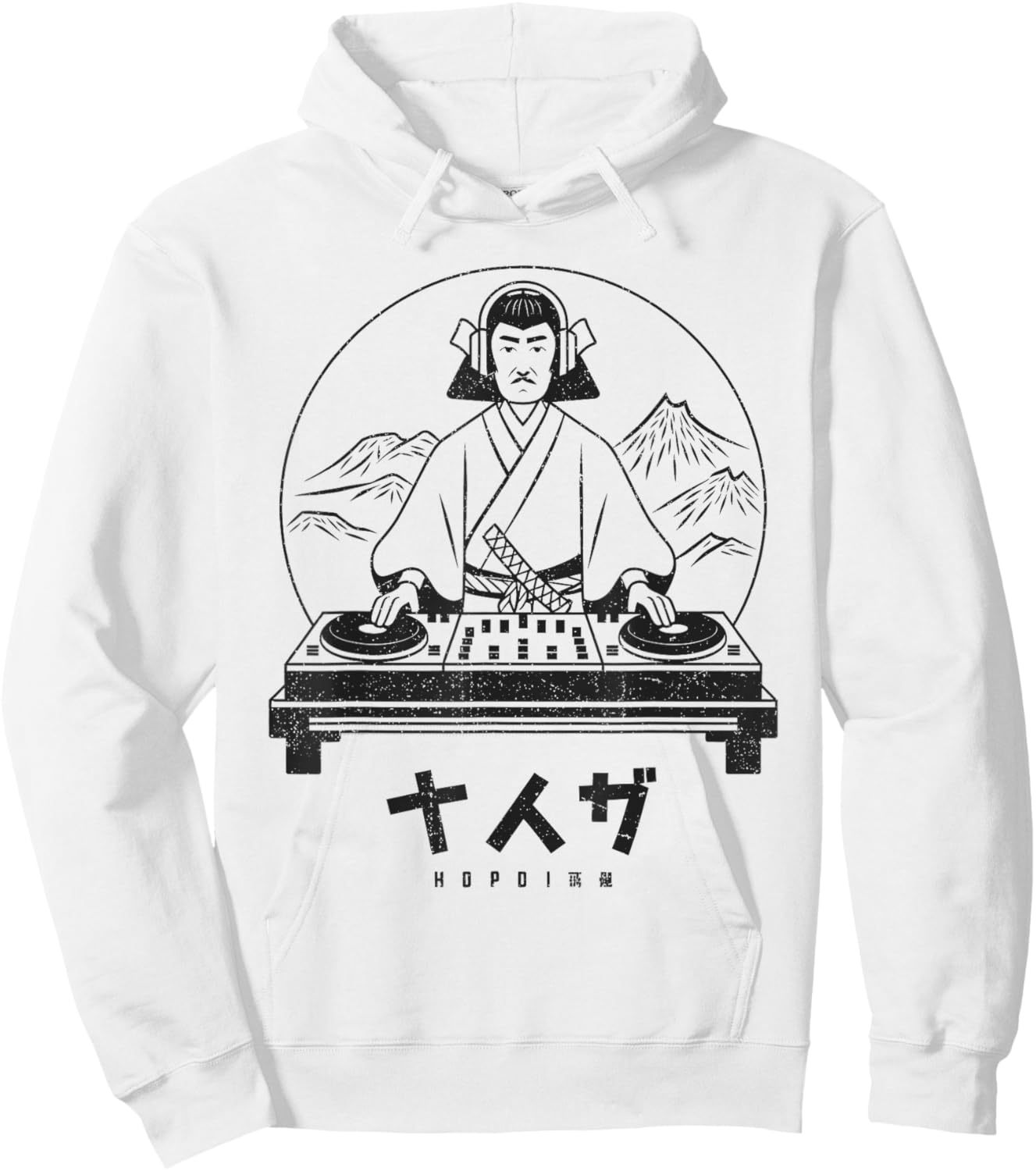 Japanese DJ Music Lover Samurai Japan Art Men Women Hoodie - Hoodie | White