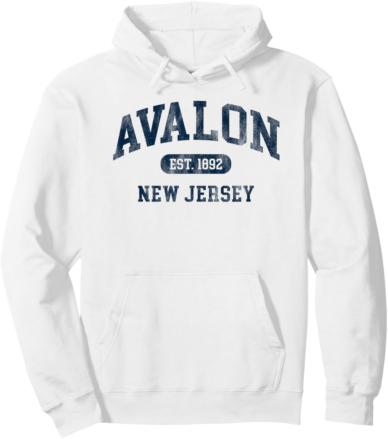 Vintage Avalon New Jersey Retro Preppy Throwback Hoodie - Hoodie | White