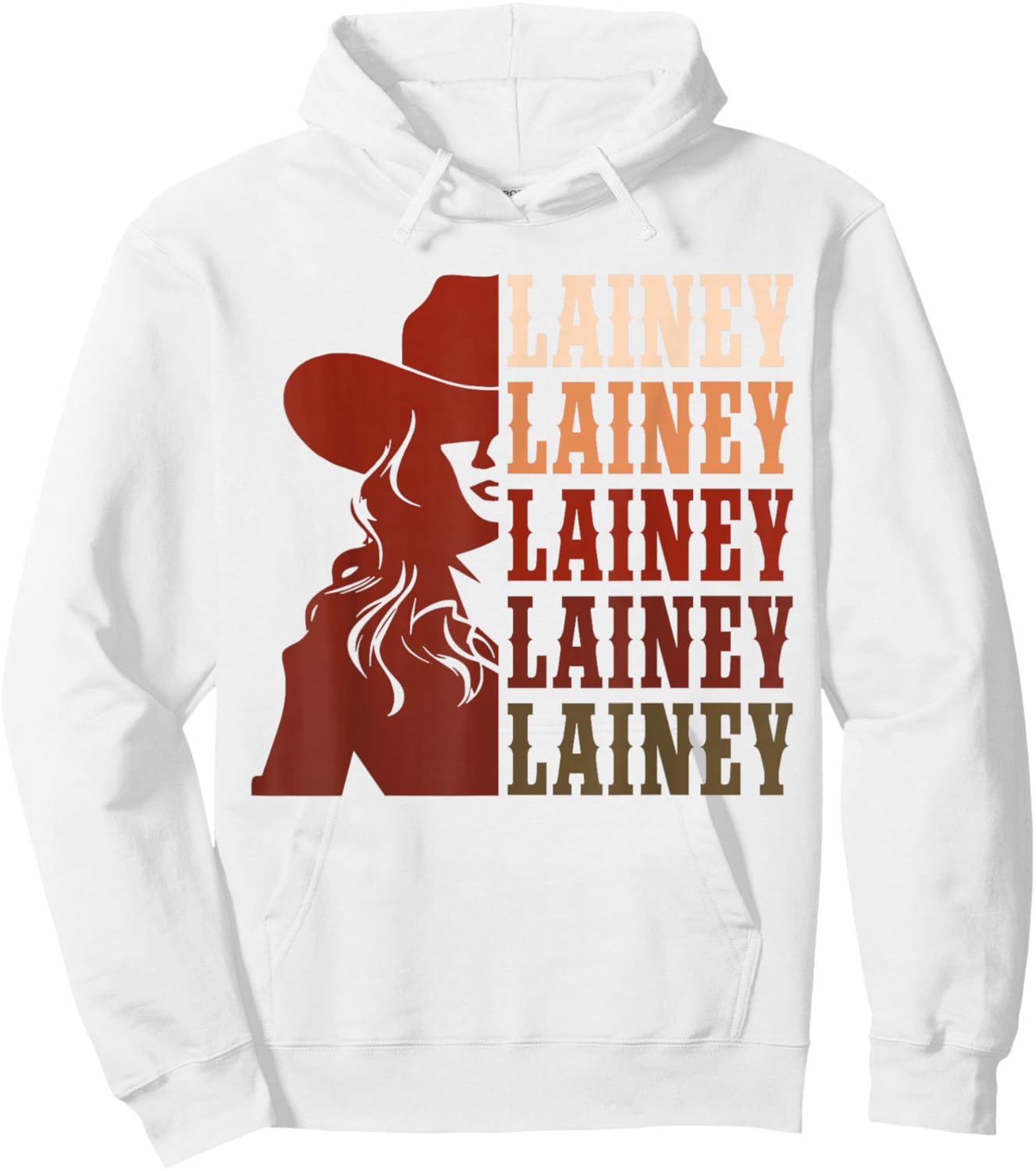 Girl Retro First Name Lainey Personalized Cowgirl Party Hoodie - Hoodie | White