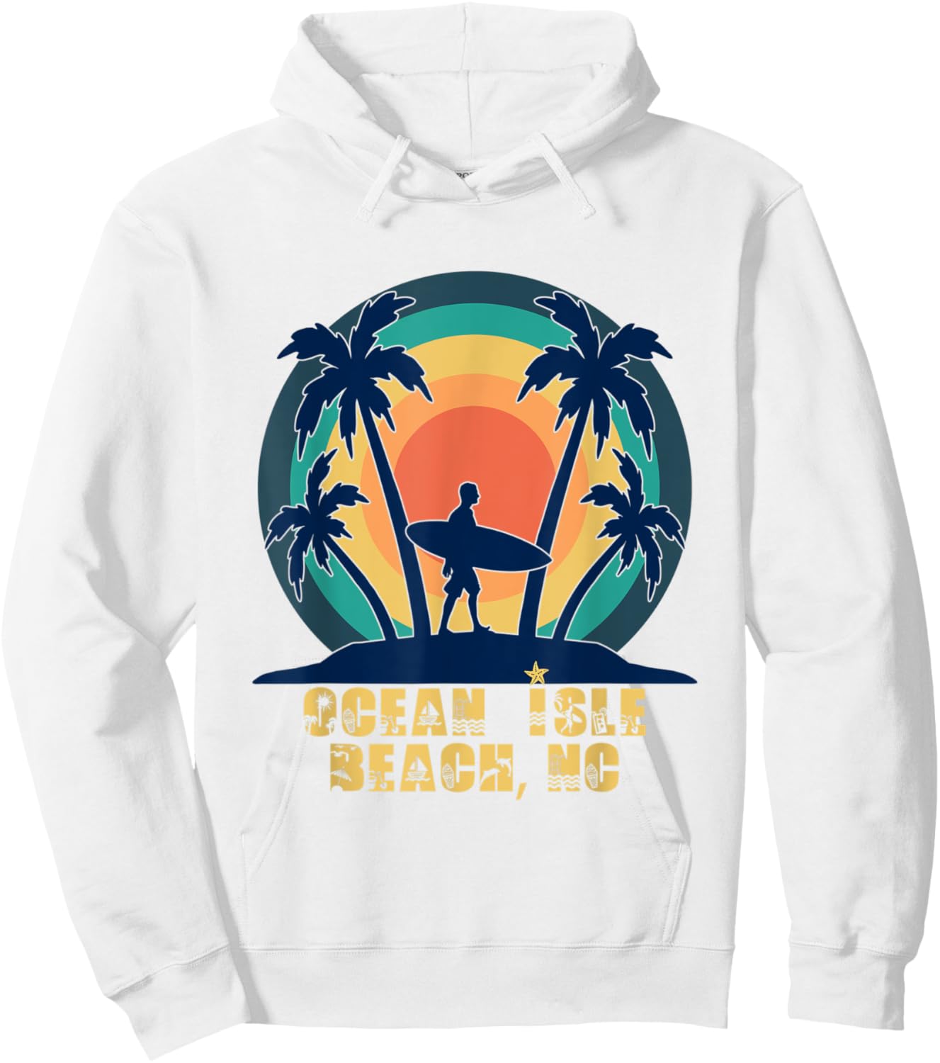 Ocean Isle Beach NC, North Carolina Beach Lover Men Women Kids Hoodie - Hoodie | White