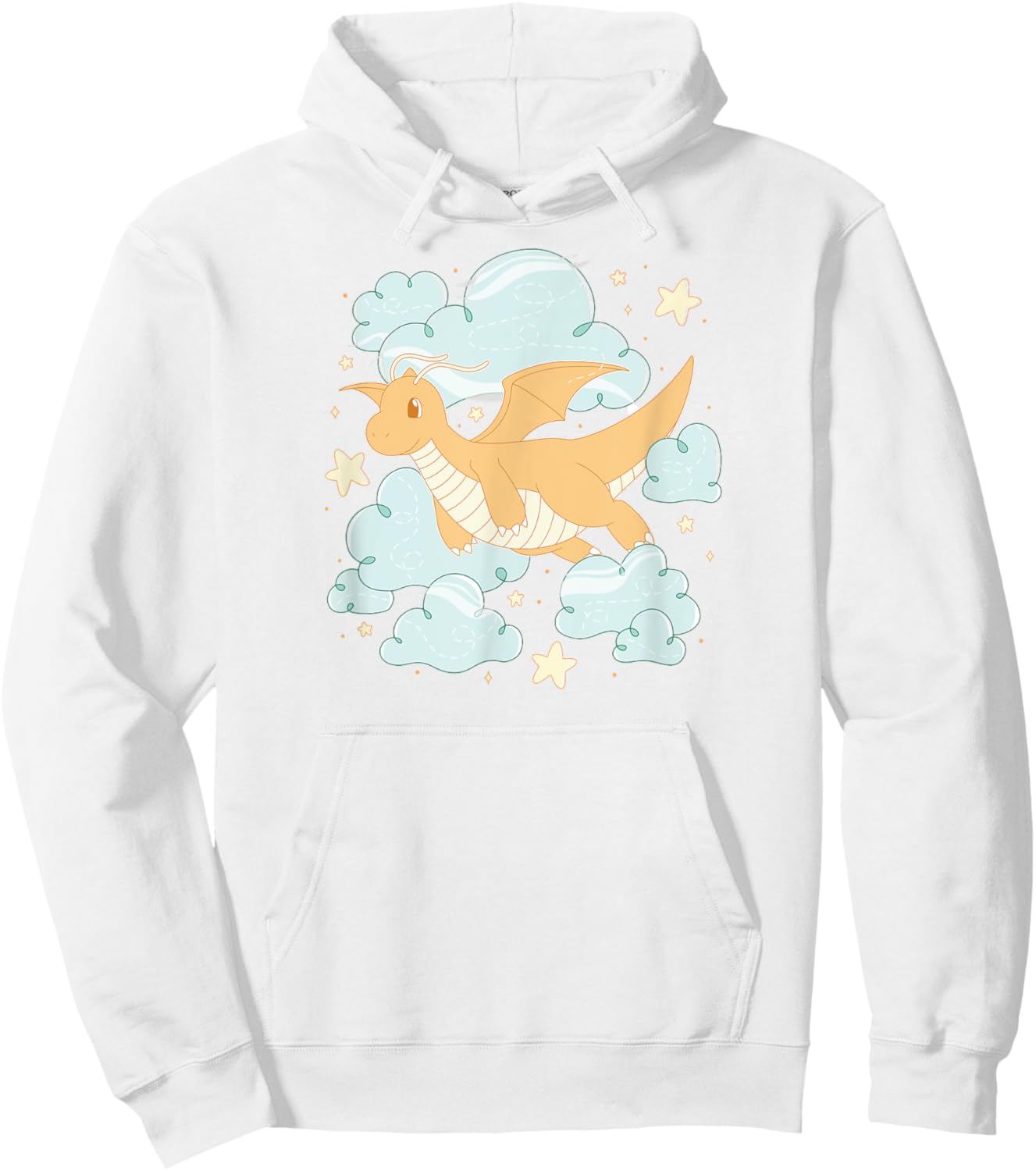 Pokémon - Celestial Pastel Dragonite Clouds White Hoodie - Hoodie | White