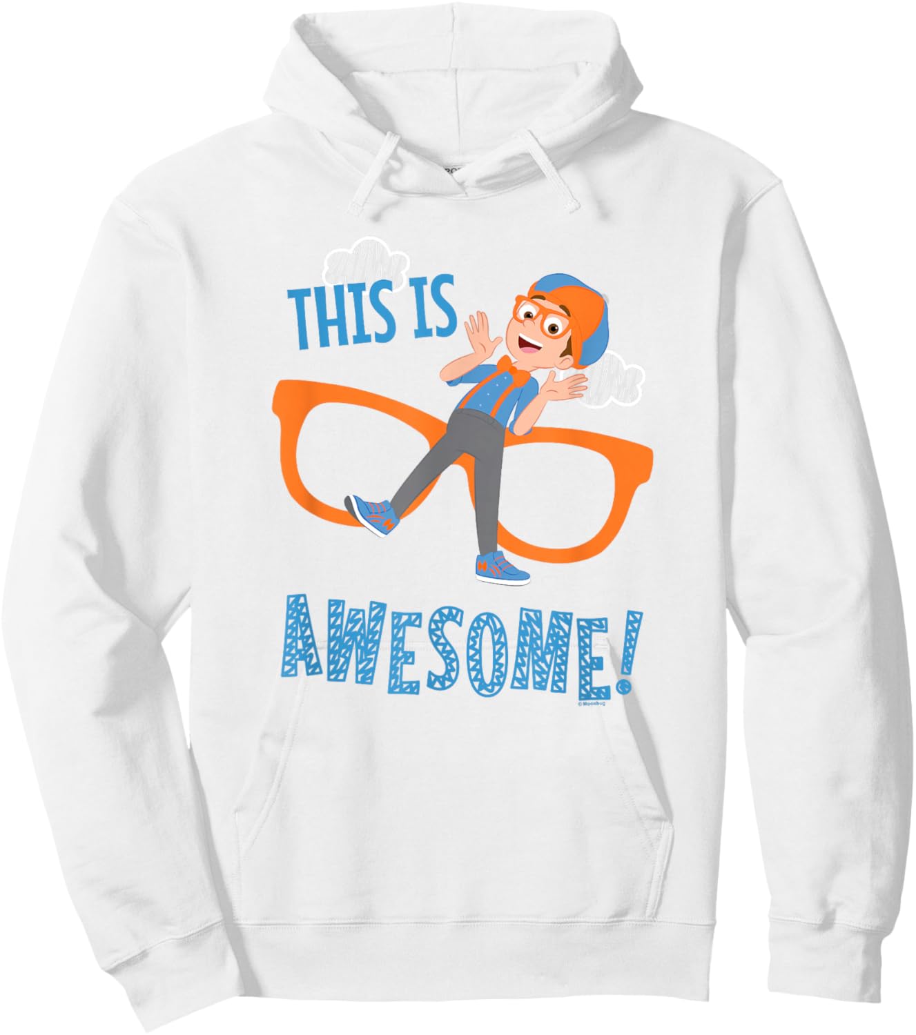 Blippi This is Awesome Glasses Small Hoodie - Hoodie | White