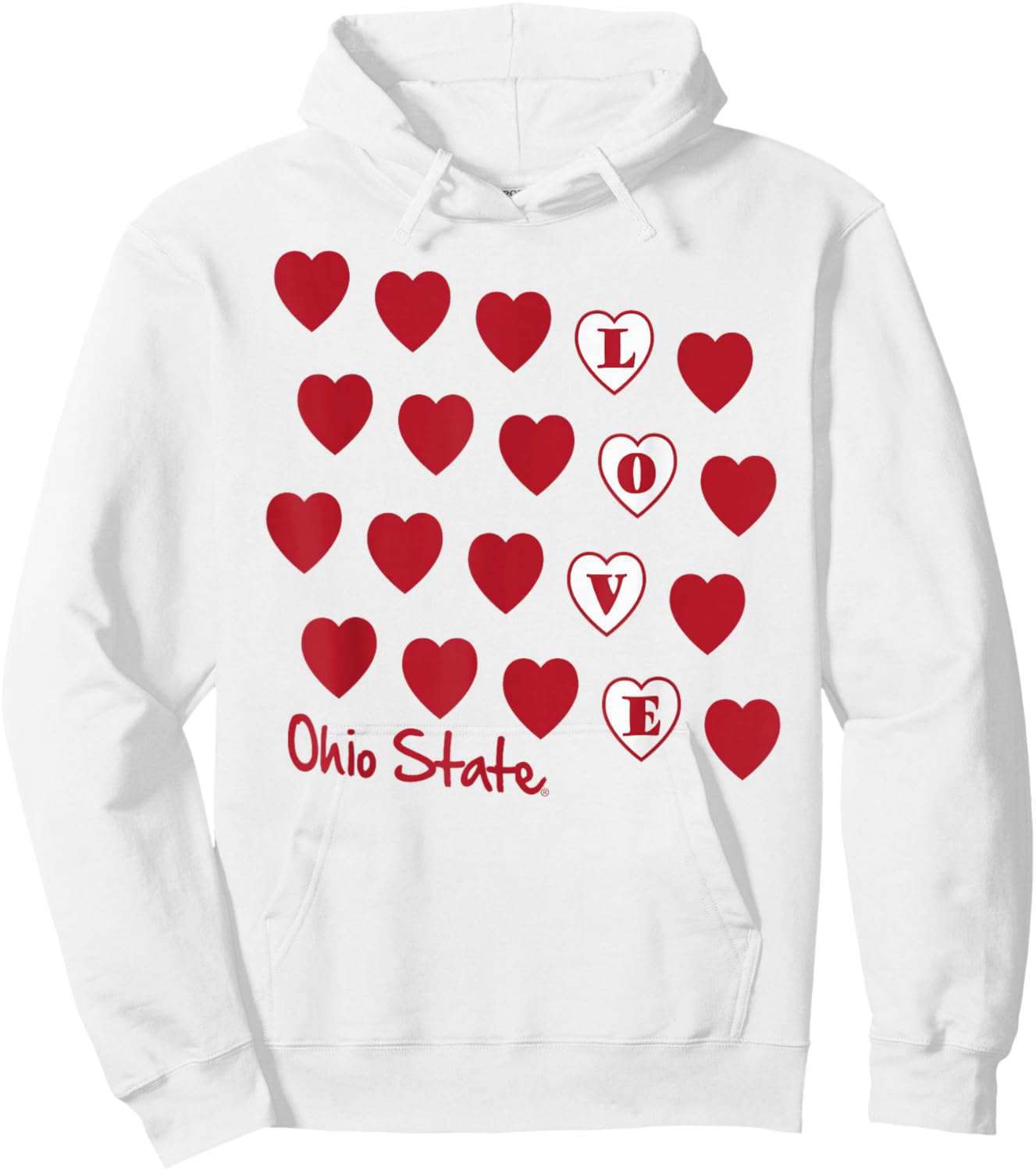 Ohio State Buckeyes Valentine Love Gray Officially Licensed Hoodie - Hoodie | White