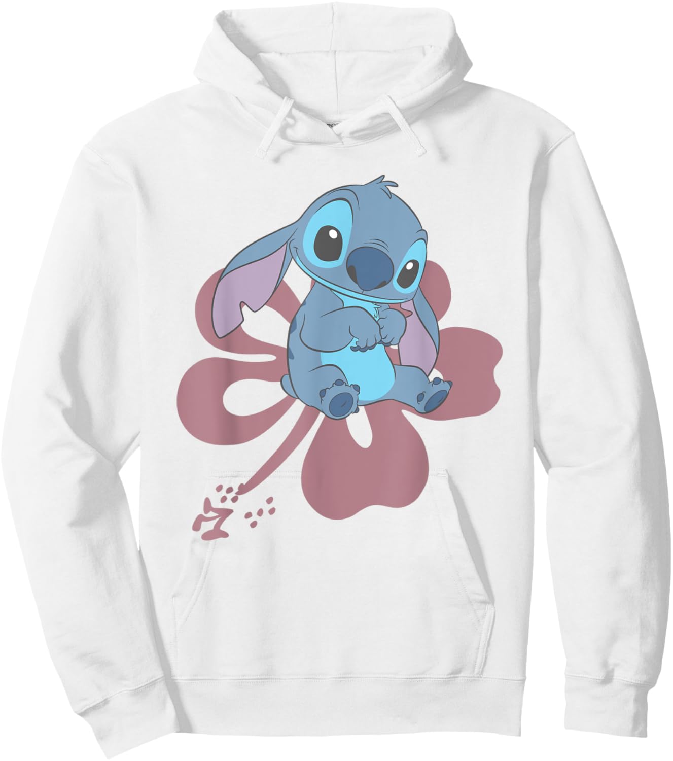 Lilo And Stitch Sitting On Flower Hoodie - Hoodie | White