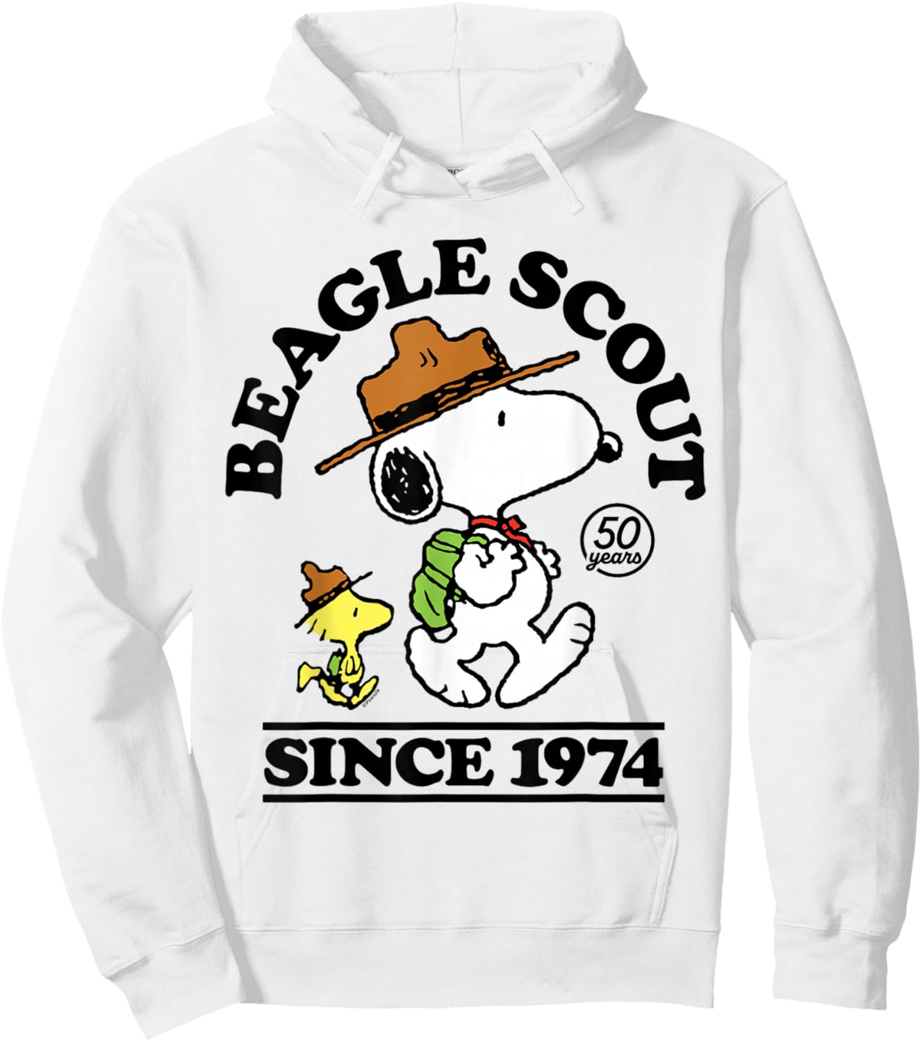 Peanuts - Snoopy Woodstock Beagle Scout 50 Years Since 1974 Hoodie - Hoodie | White