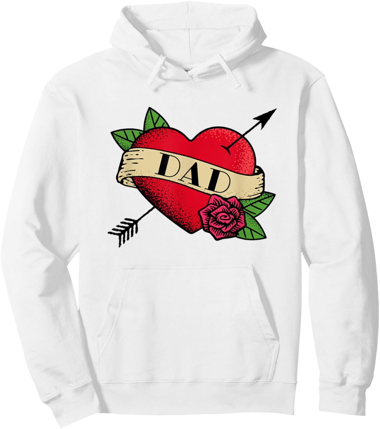 Heart Dad Tattoo Hoodie - Hoodie | White
