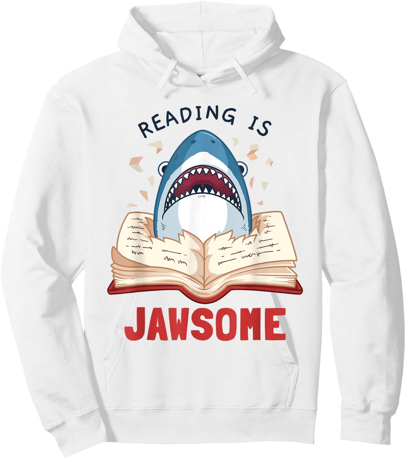 Reading Is Jawsome Bookworm Shark Book Lover Gift Kids Hoodie - Hoodie | White