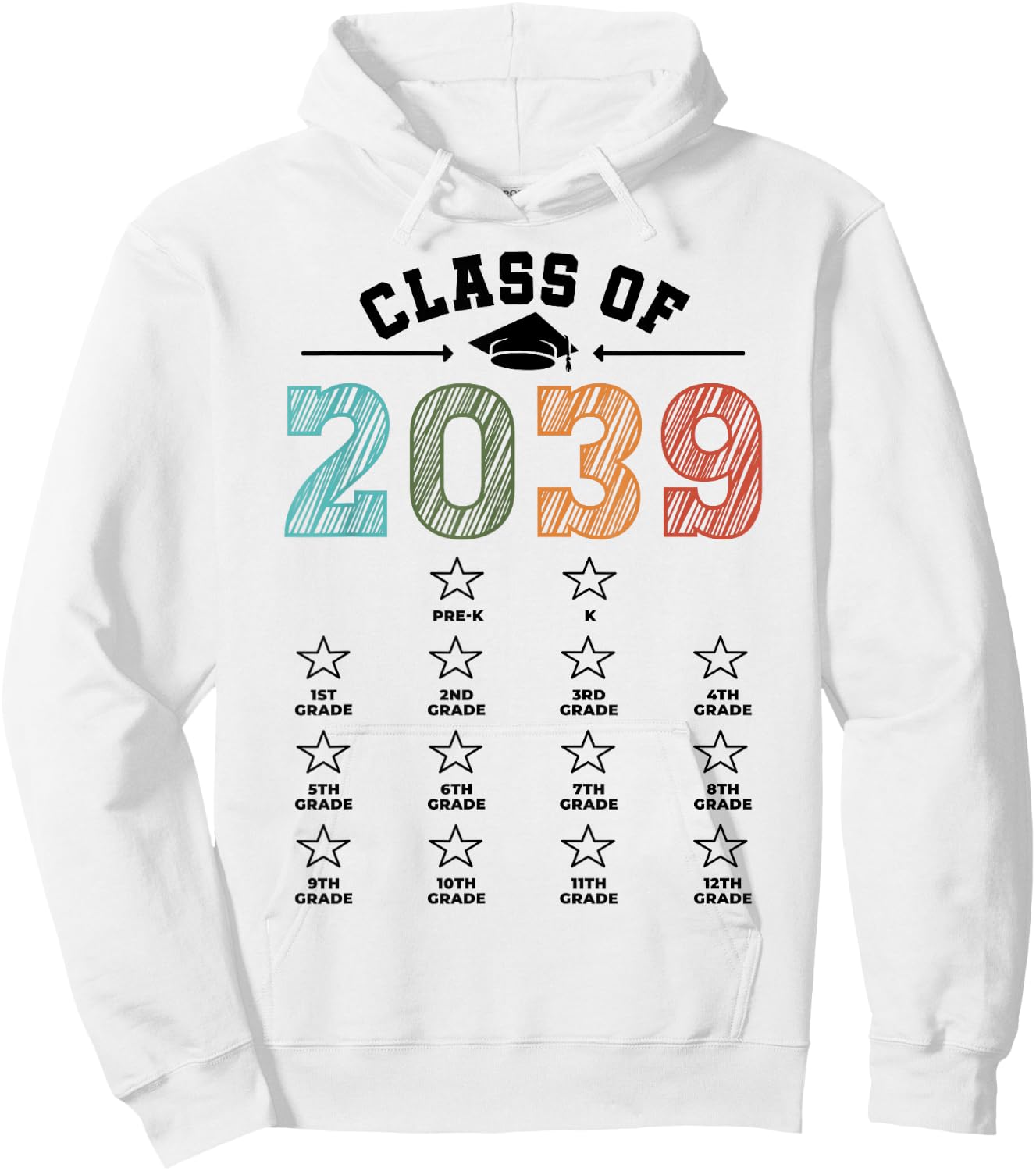 Class Of 2039 Shirt Mom Dad Checklist Pre-k 12th Grade 2039 Hoodie - Hoodie | White
