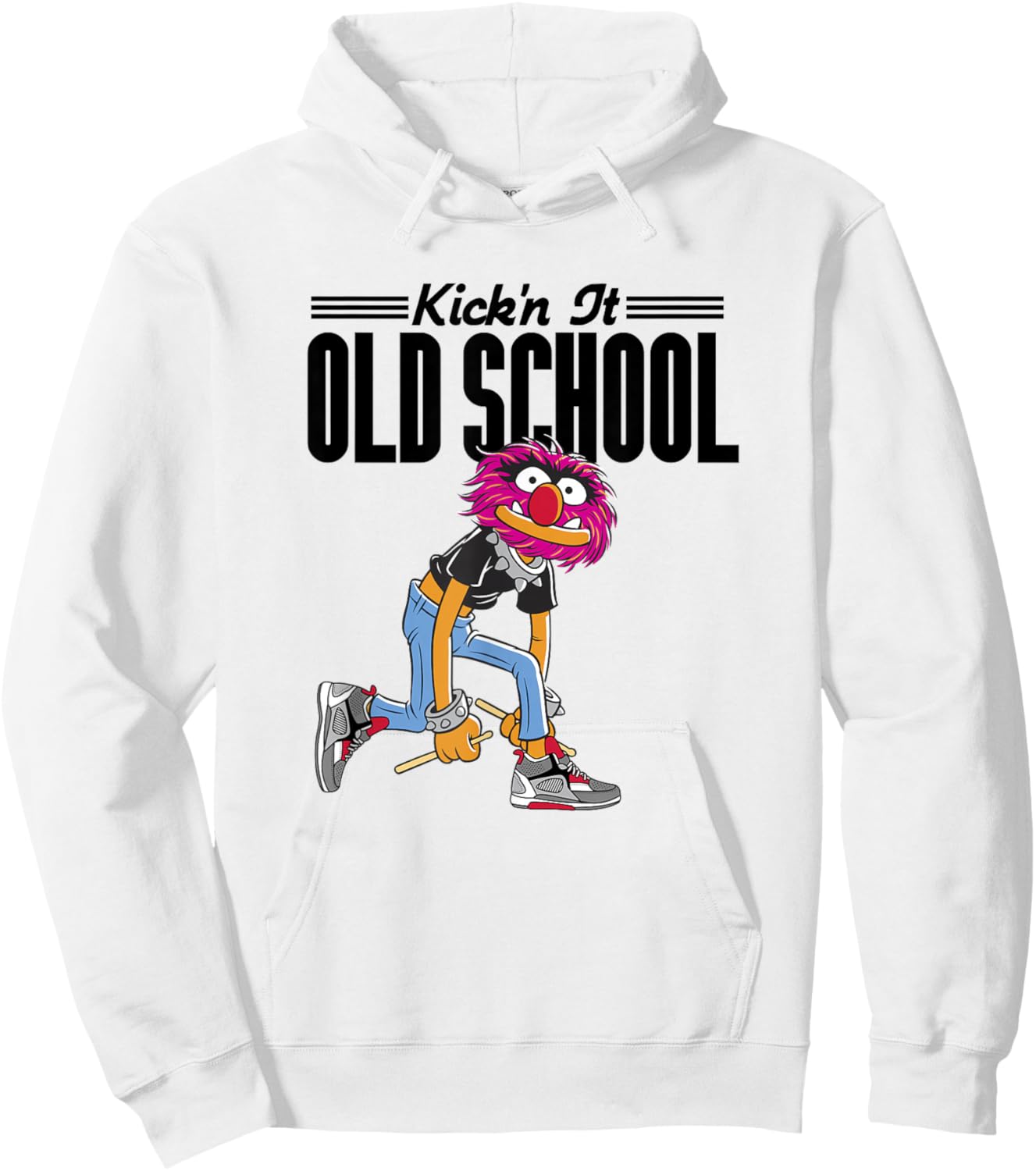 Disney The Muppets Kick'n It Old School Vintage Retro Animal Hoodie - Hoodie | White